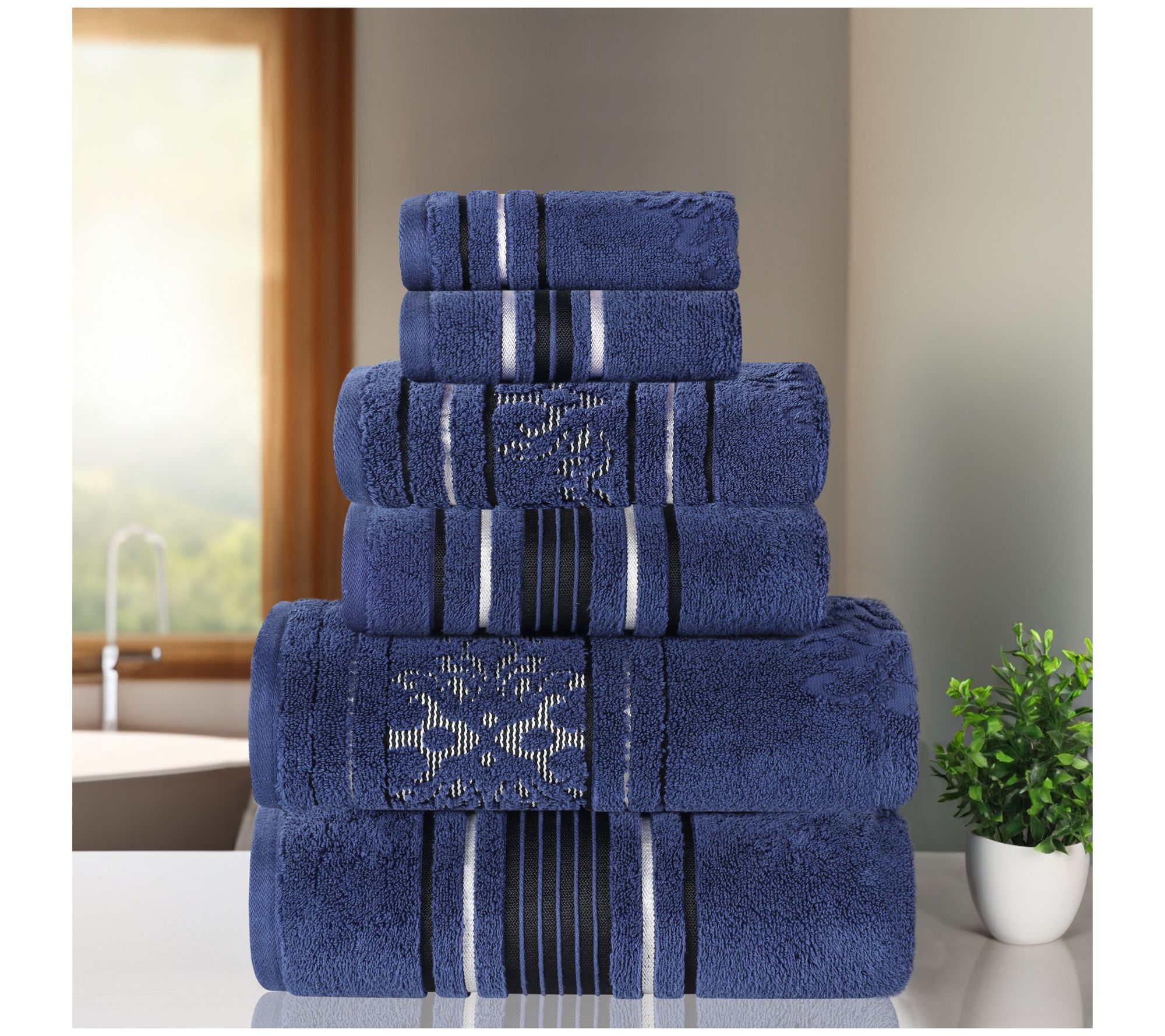 Superior 6pc Sadie Zero Twist Cotton Absorbentowel Set