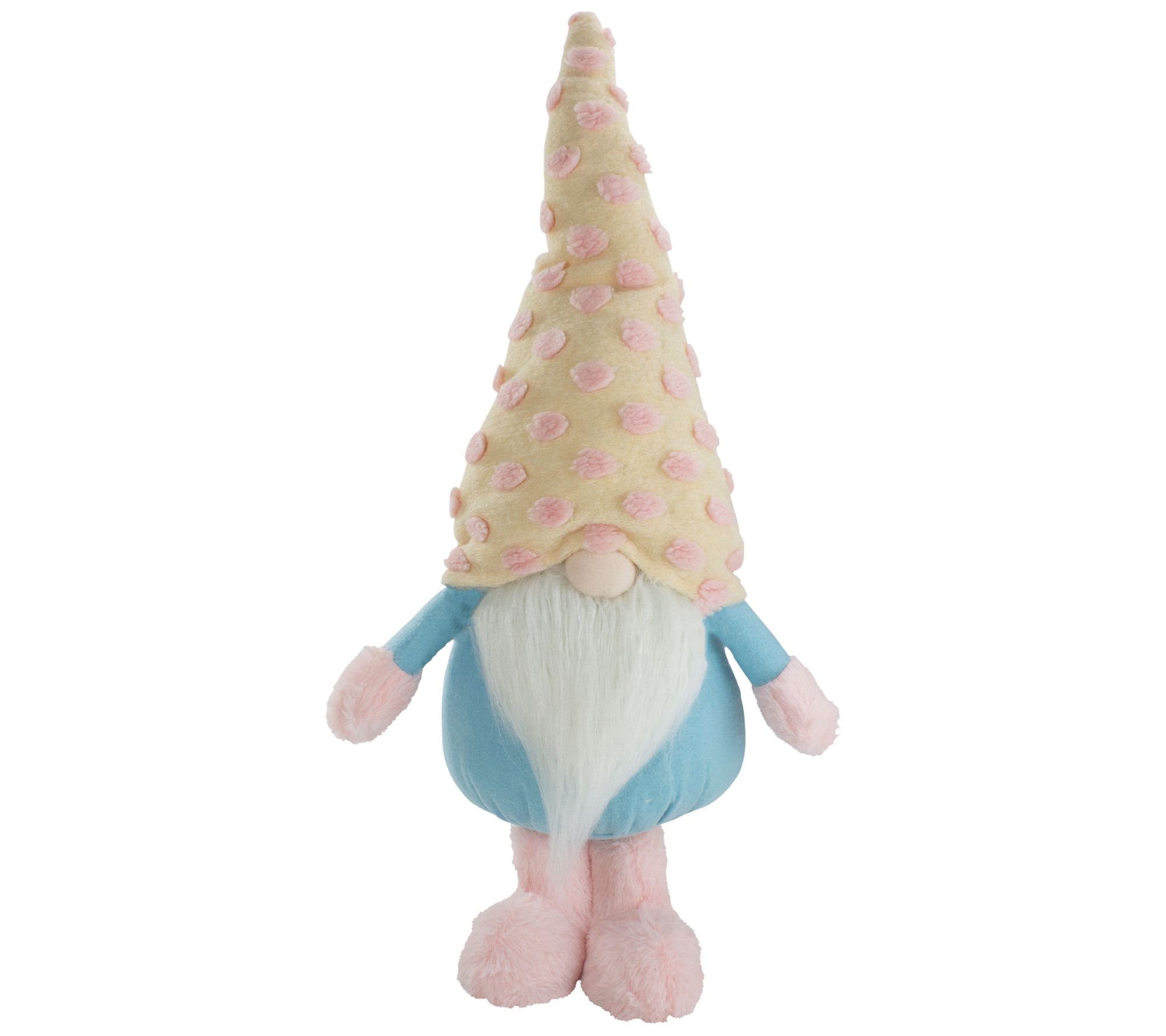 Northlight Standing Spring Plush Gnome Figure w / Polka Dot Ha
