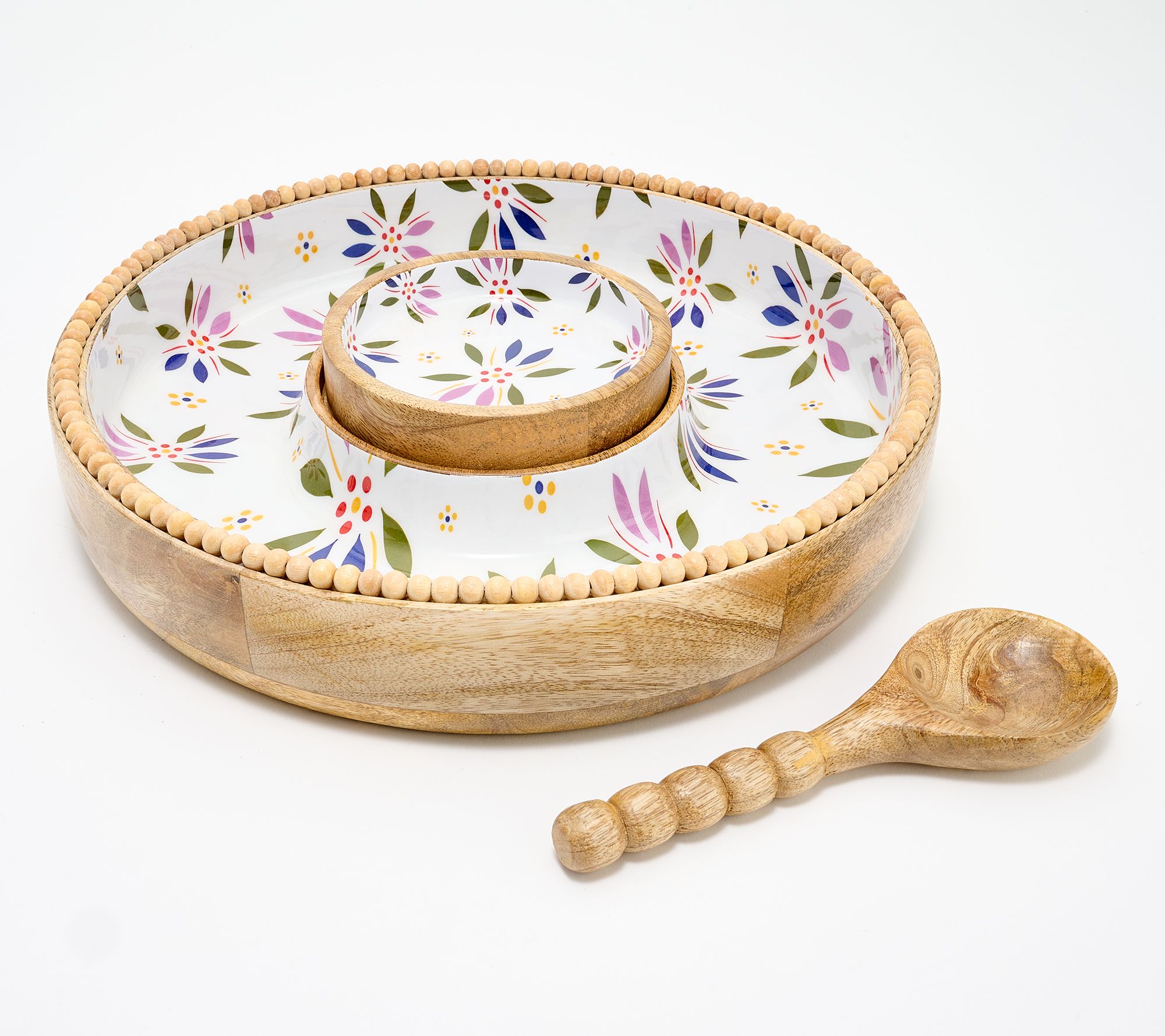 Temp-tations Old World Wood Chip and Dip Bowl