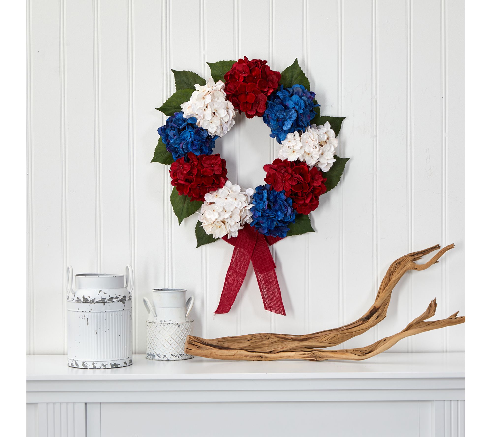 Nearly Natural 24" Hydrangea Artificial Wreath