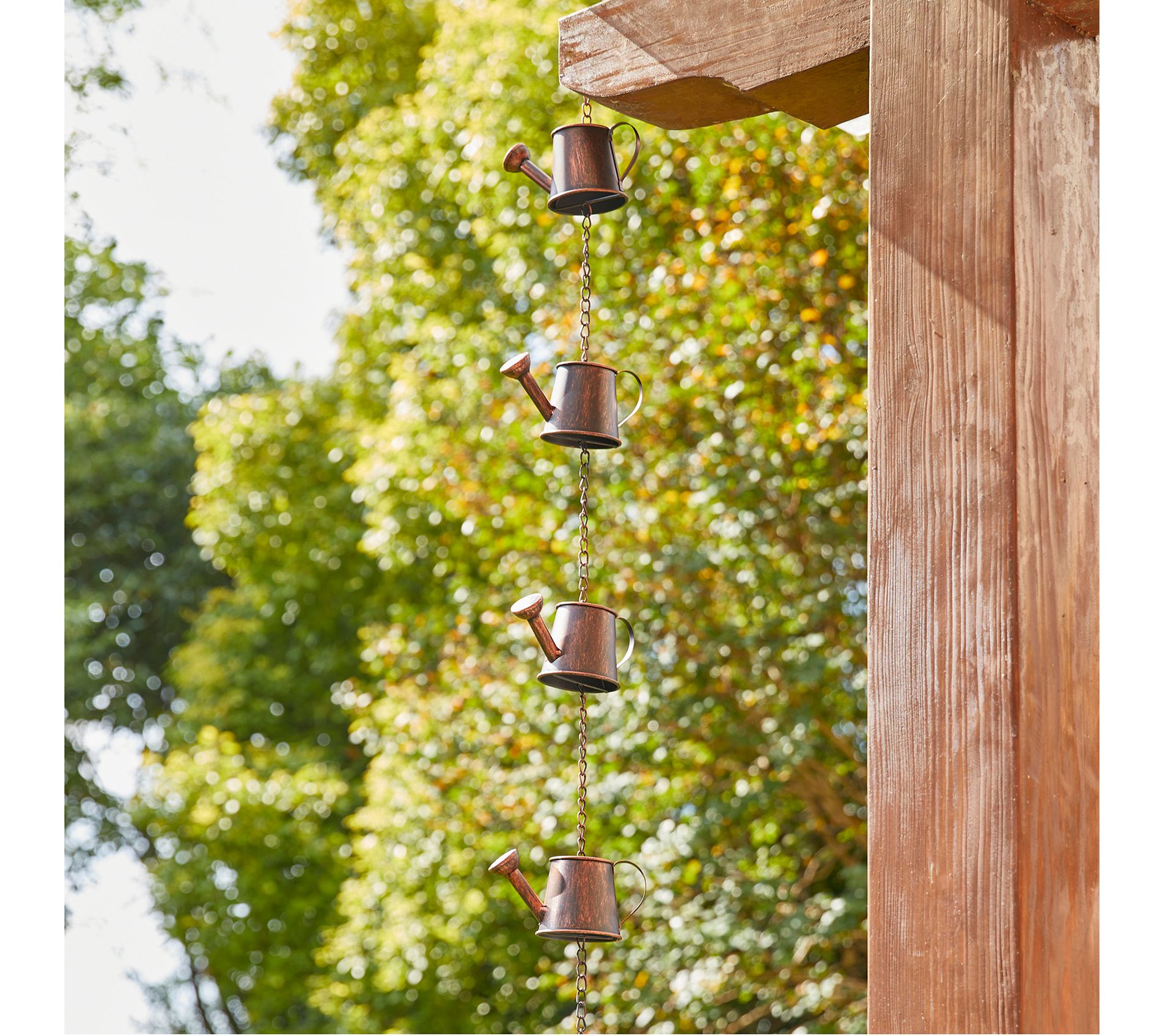 Glitzhome 8.5ft Faux Copper Watering Pot Rain Chain