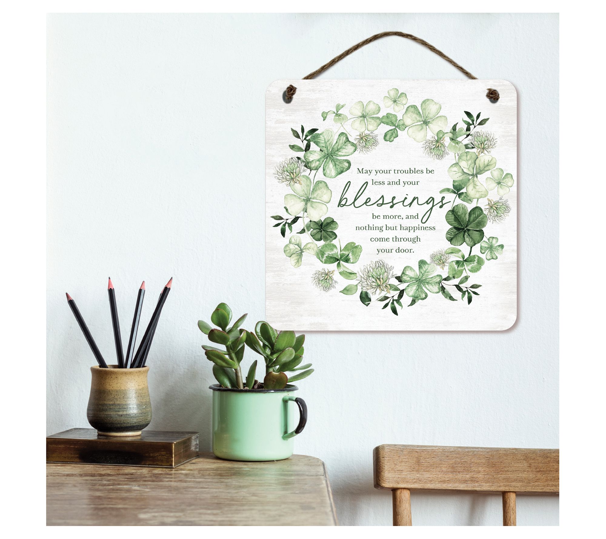 Courtside Market St Patrick's Day Blessings 16x16 Hanging Sign