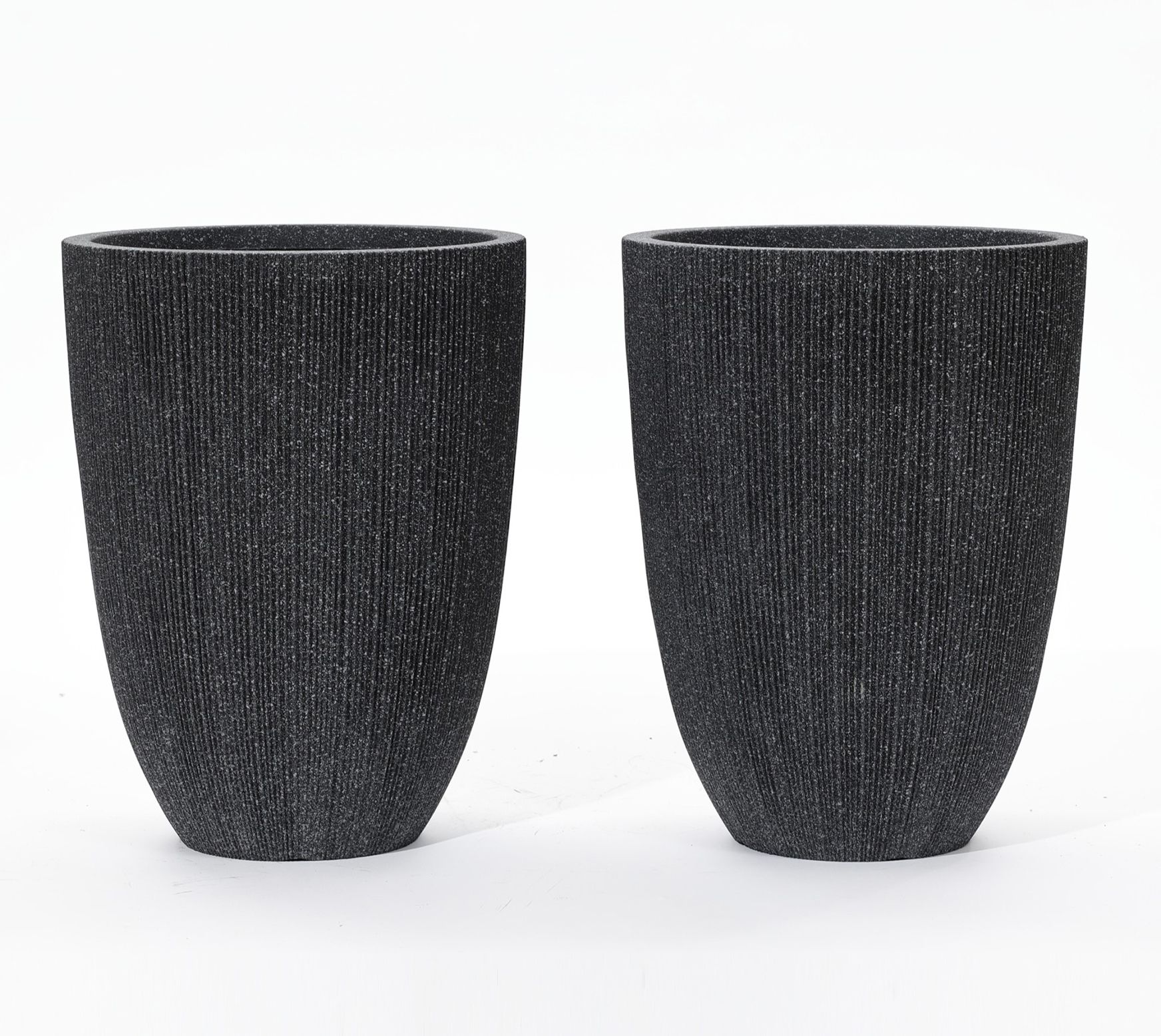 LuxenHome Set of 2 Mediterranean Tall Tapered Round Planters