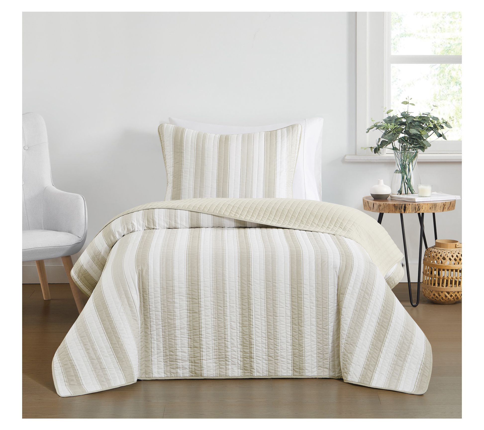 Truly Soft Aiden Stripe Twin/Twin XL 2 Piece Quilt Set - QVC.com