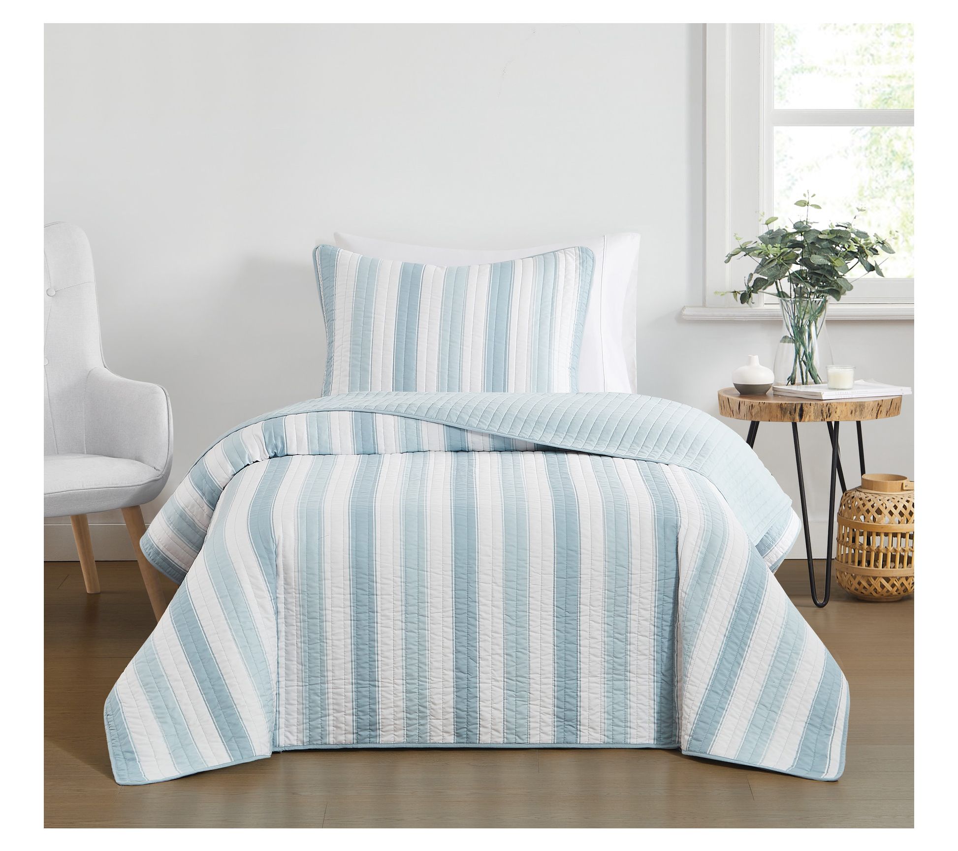 Truly Soft Aiden Stripe Twin/Twin XL 2 Piece Quilt Set