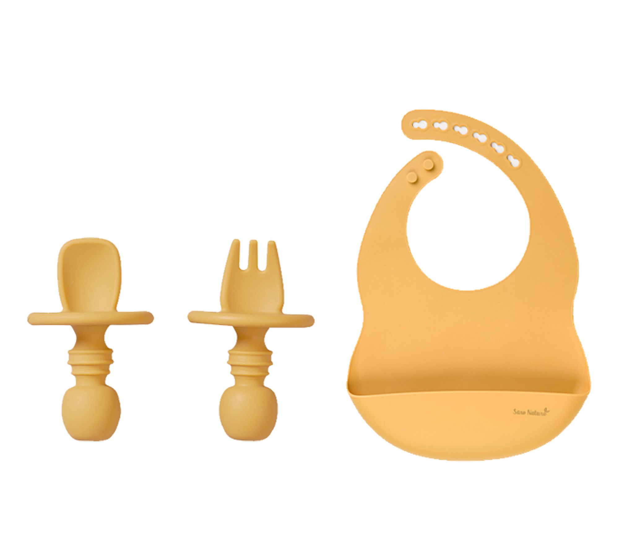 SARO Nordic Feeding Utensils + Bib Set