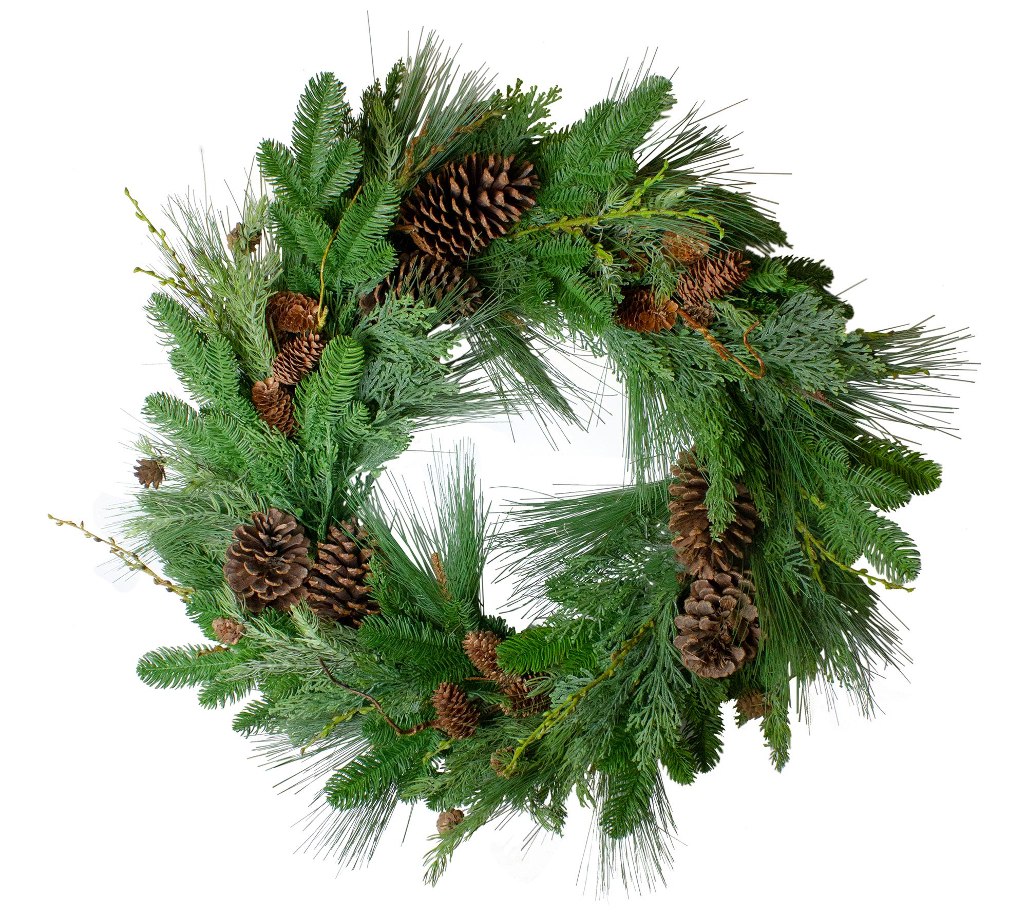 Northlight Pine Cone and Cedar Wreath - 32-Inch  Unlit