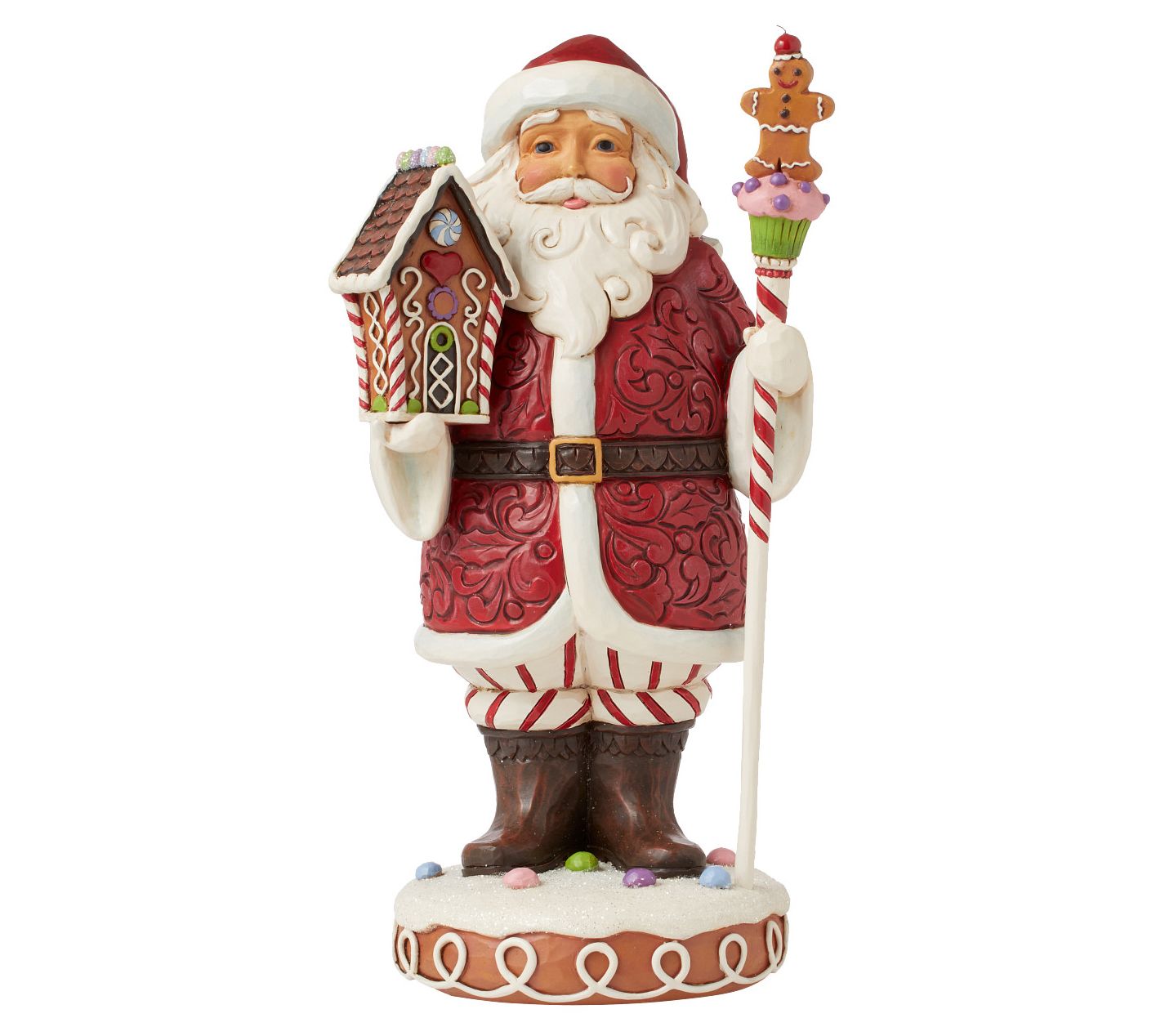 Jim Shore Gingerbread Santa Staff Figurine - QVC.com