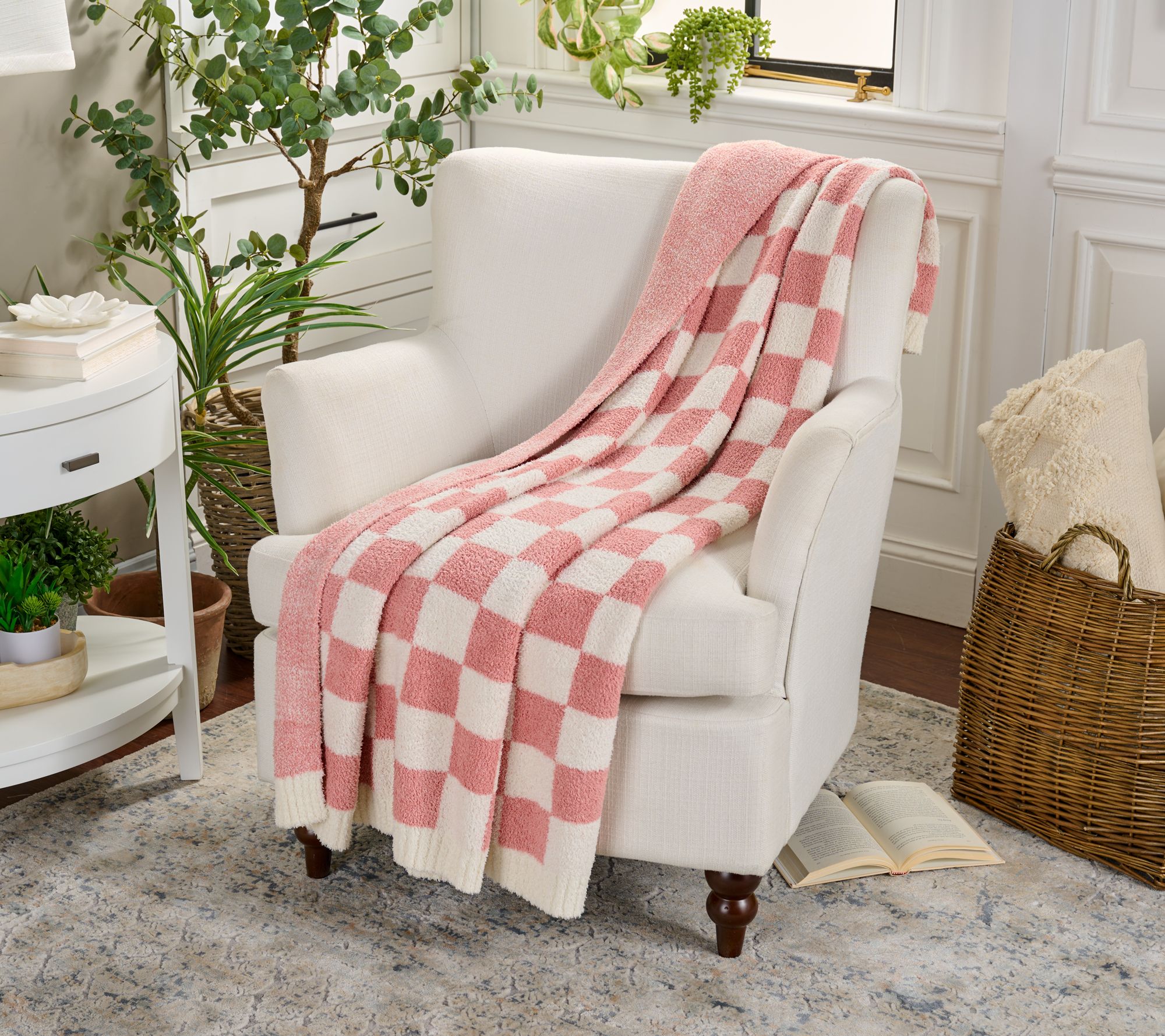 Barefoot Dreams 45x60 CozyChic Checkered Blanket