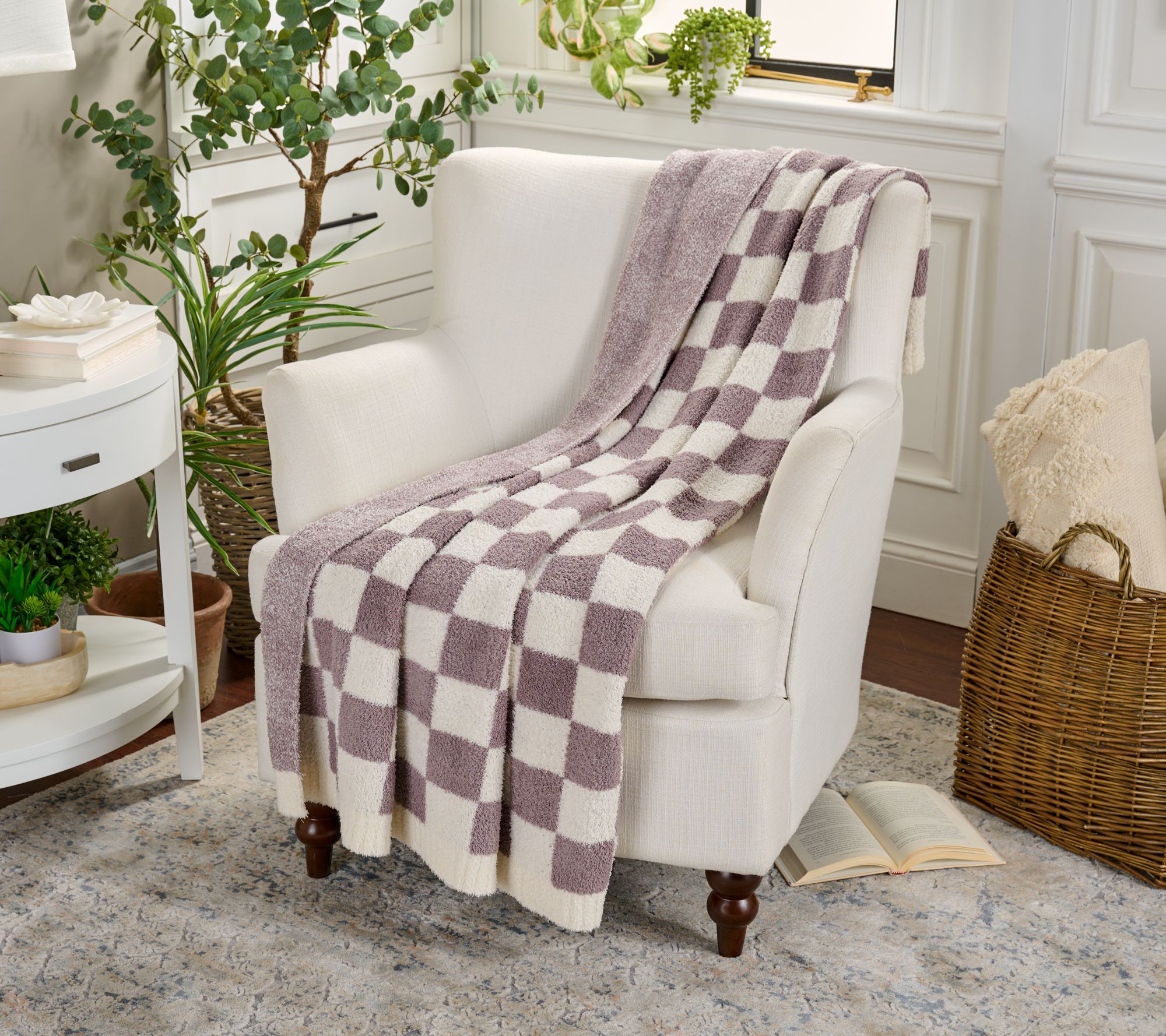 Barefoot Dreams 45x60 CozyChic Checkered Blanket