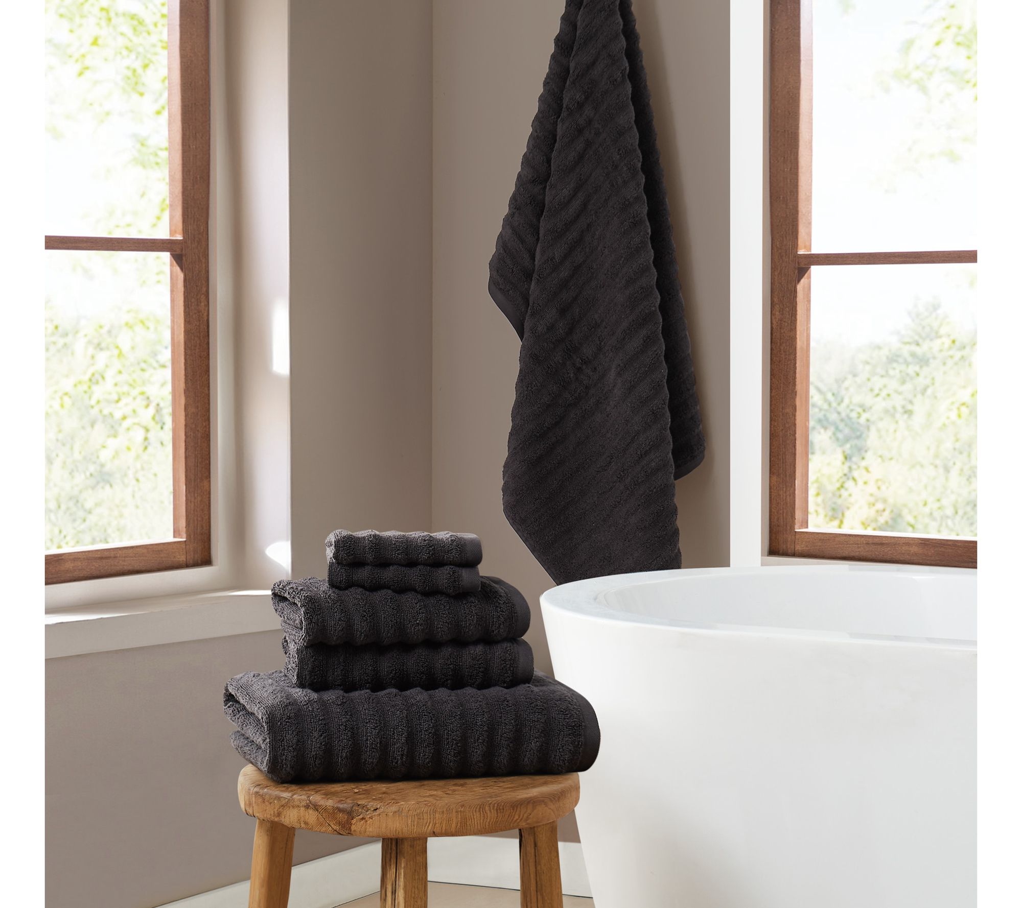 Brooklyn Loom T extured Zero Tw ist 6 Piece Tow el Set