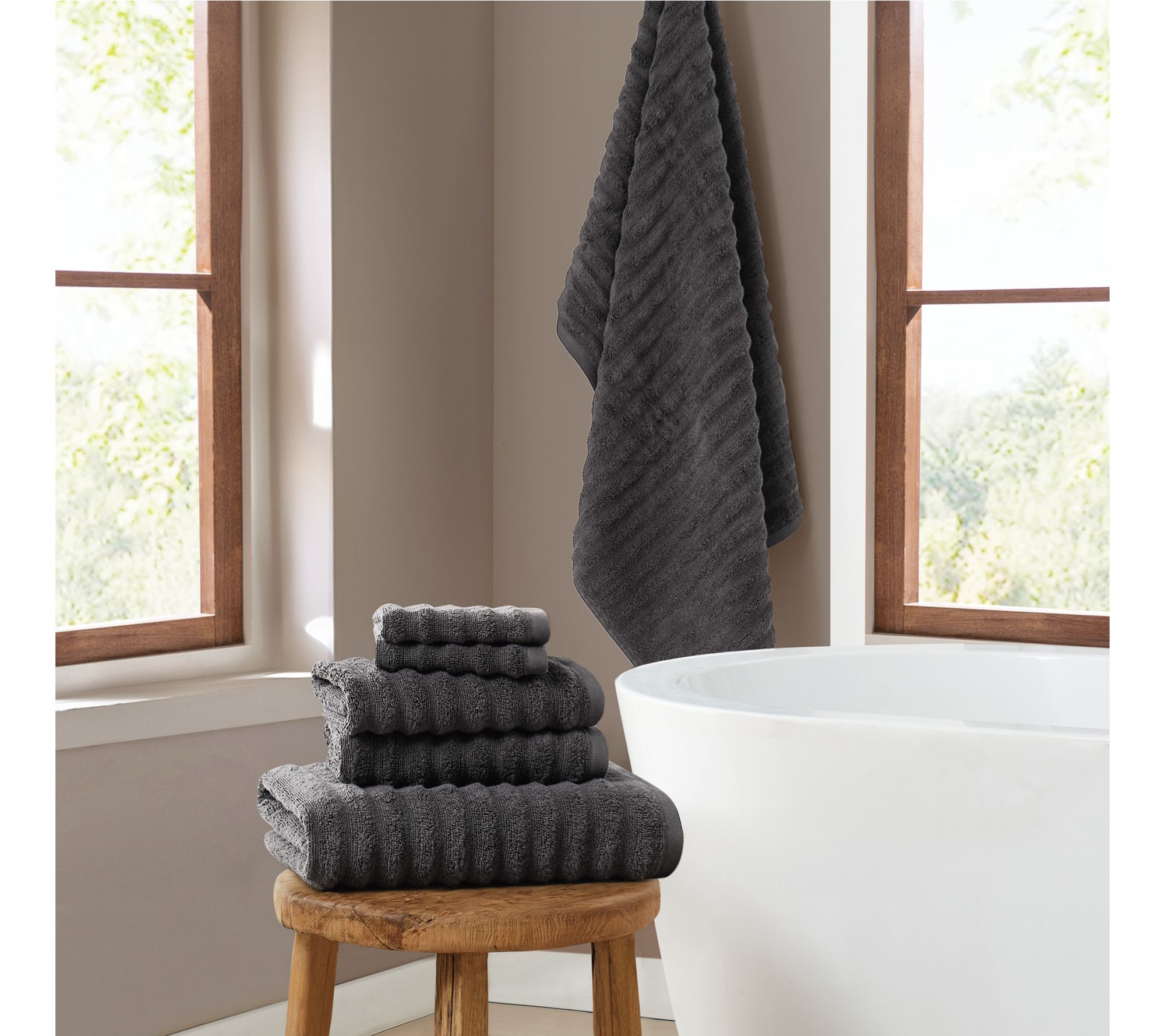 Brooklyn Loom T extured Zero Tw ist 6 Piece Tow el Set