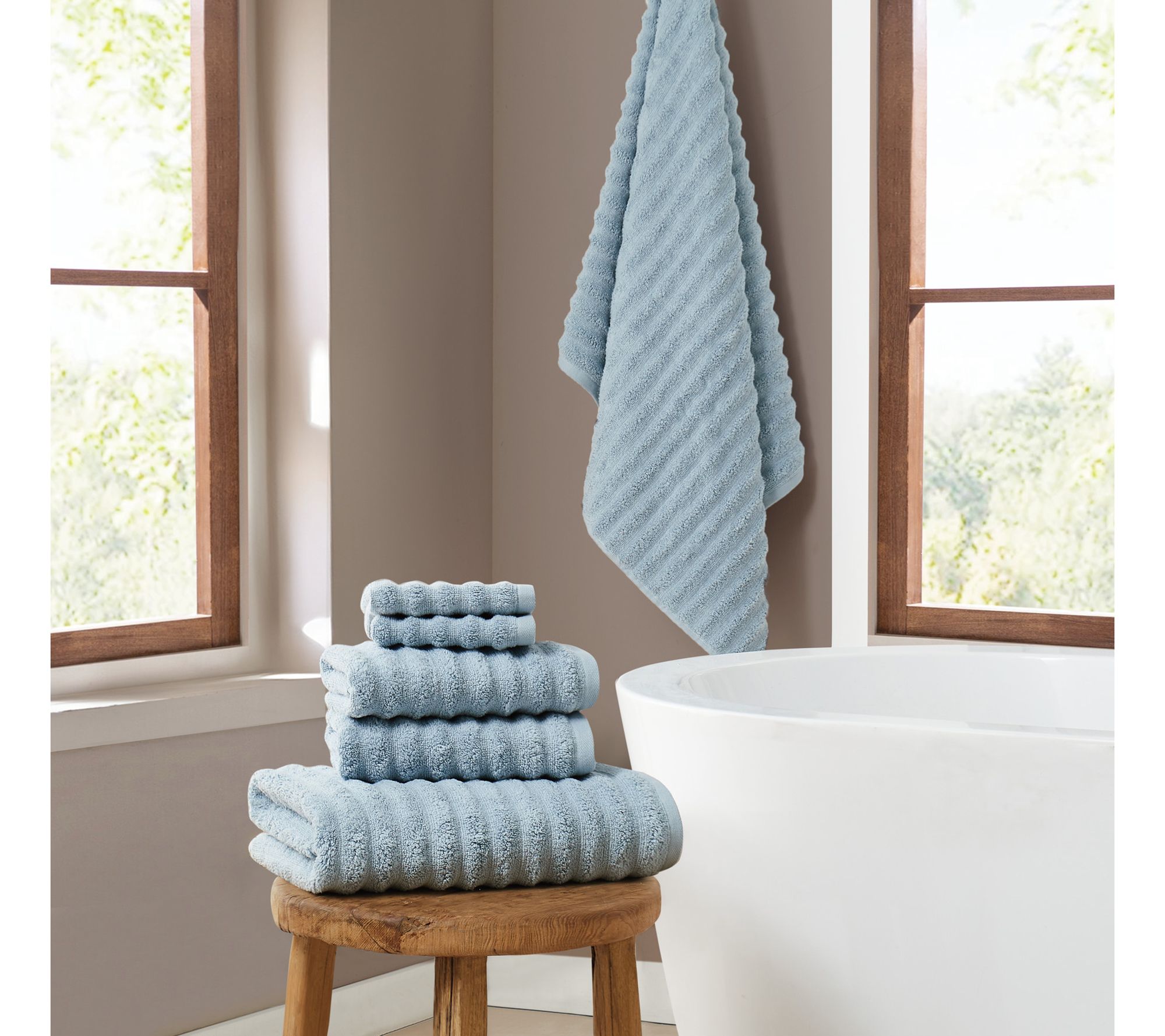 Brooklyn Loom T extured Zero Tw ist 6 Piece Tow el Set