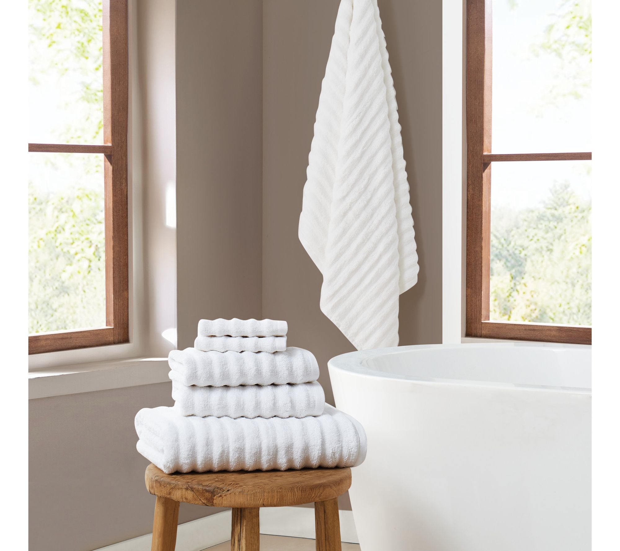 Brooklyn Loom T extured Zero Tw ist 6 Piece Tow el Set