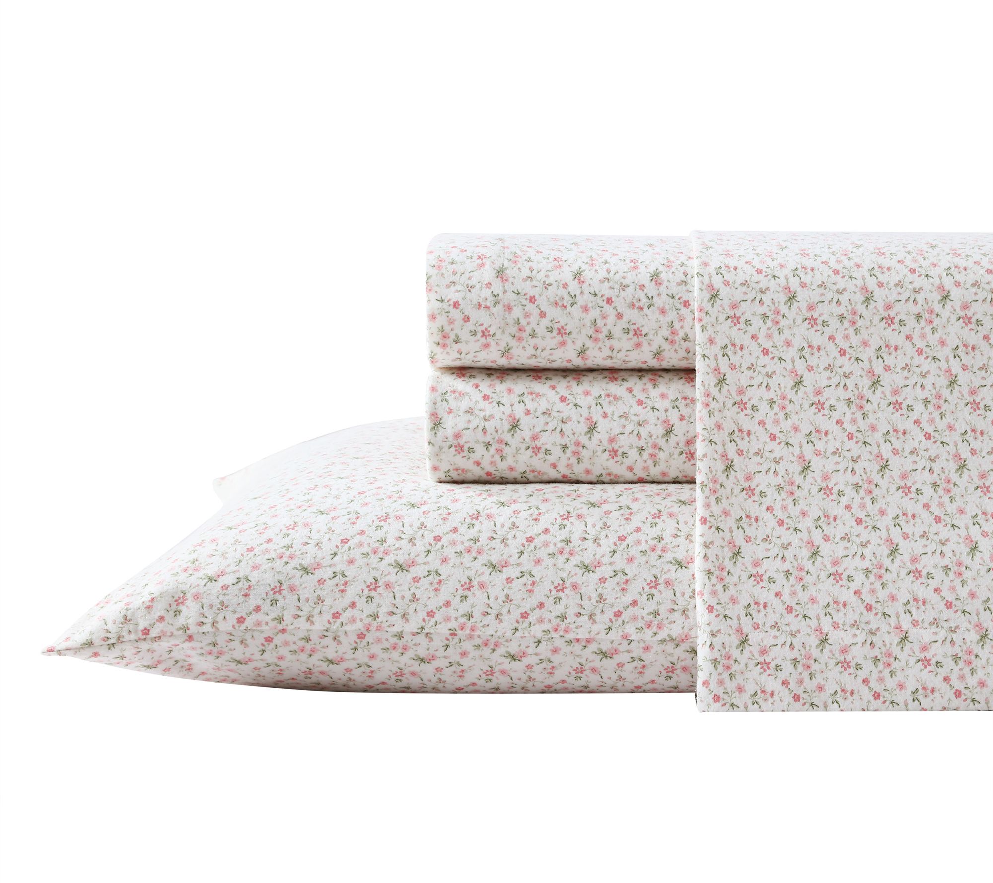 Laura Ashley Evie Soft Pink King Flannel SheetSet