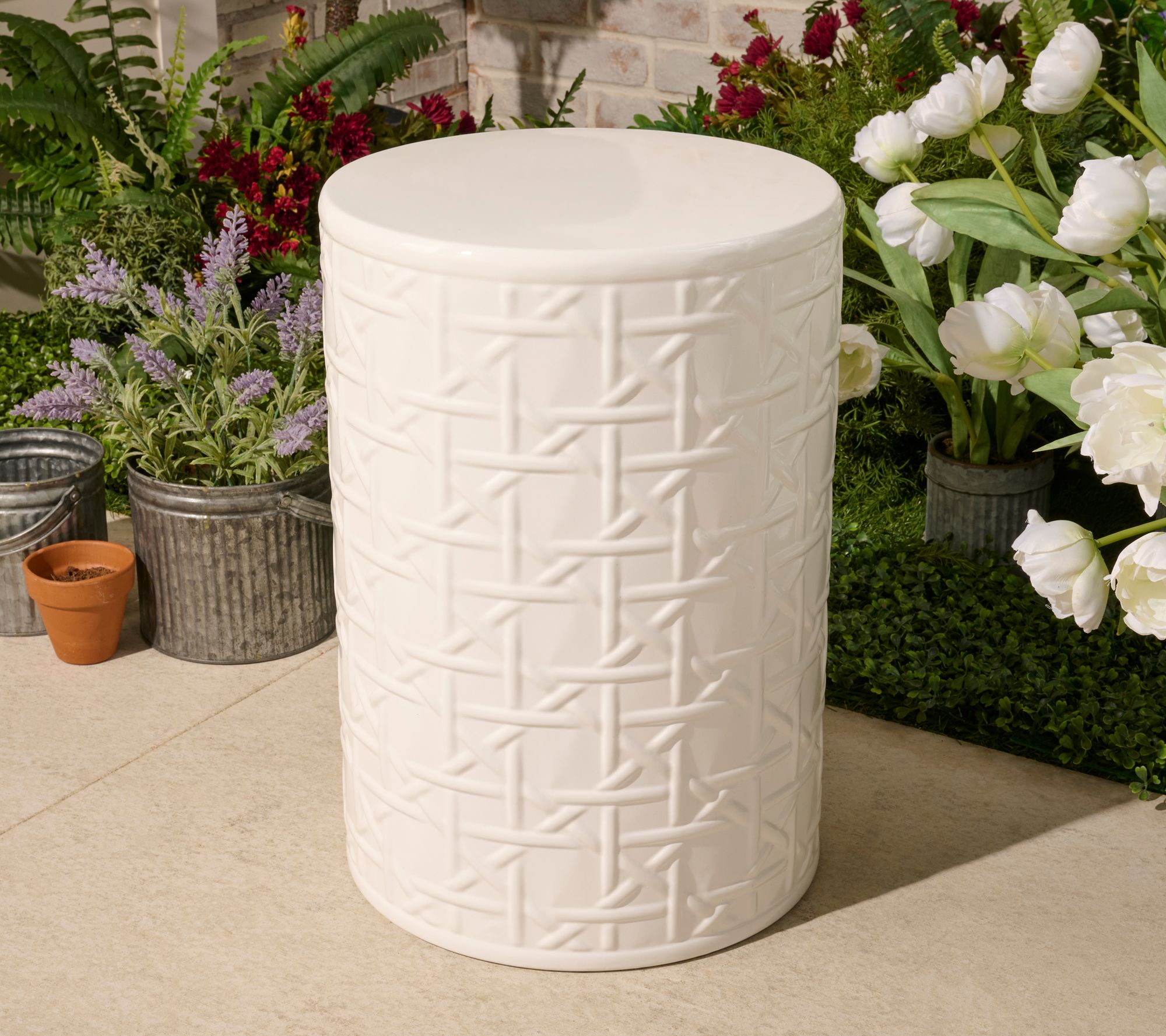 Mrs. H by Dee Hilfiger Metal Garden Stool