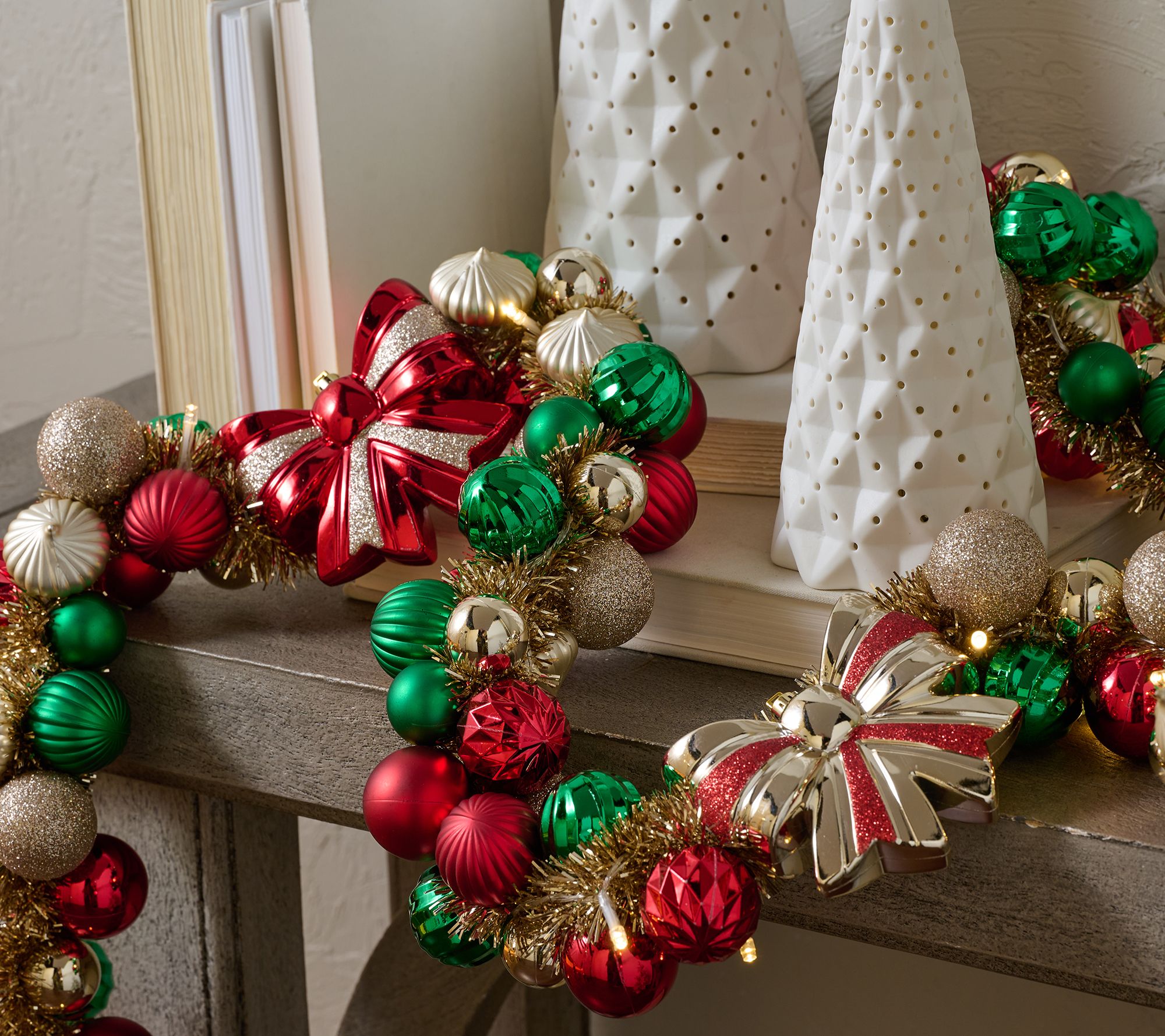 Kringle Express 6' Lit Shatterproof Ornament Garland