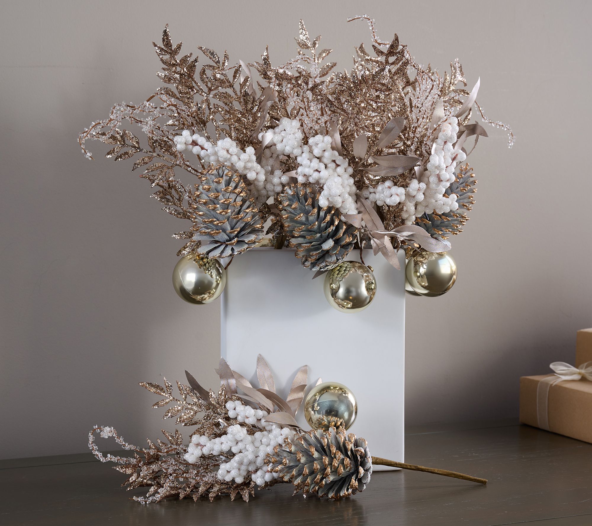 Home Reflections Set of 6 16" Frosted Metallic Picks