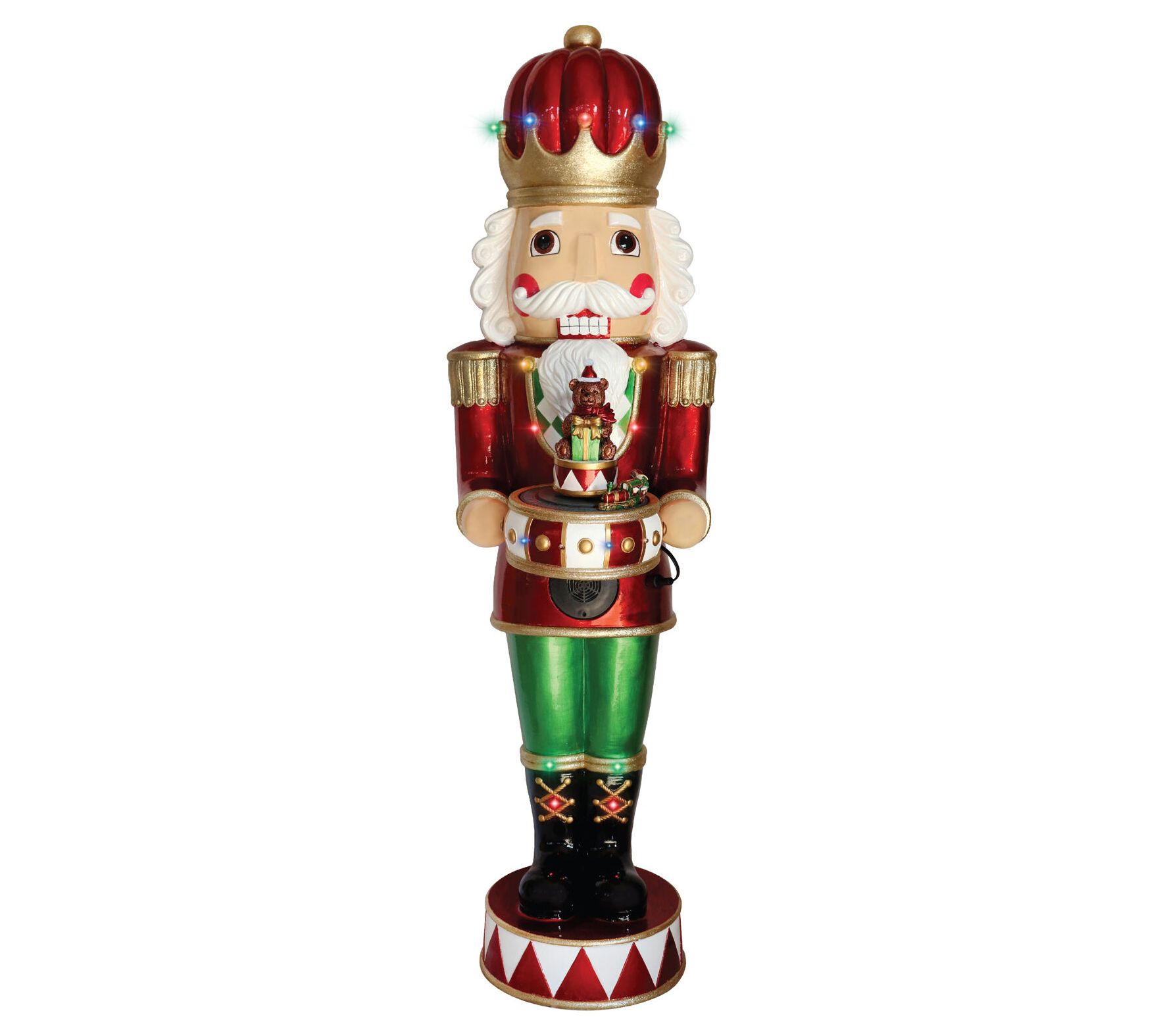 Fraser Hill Farm 4' Metallic Nutcracker Statuewith LED Light
