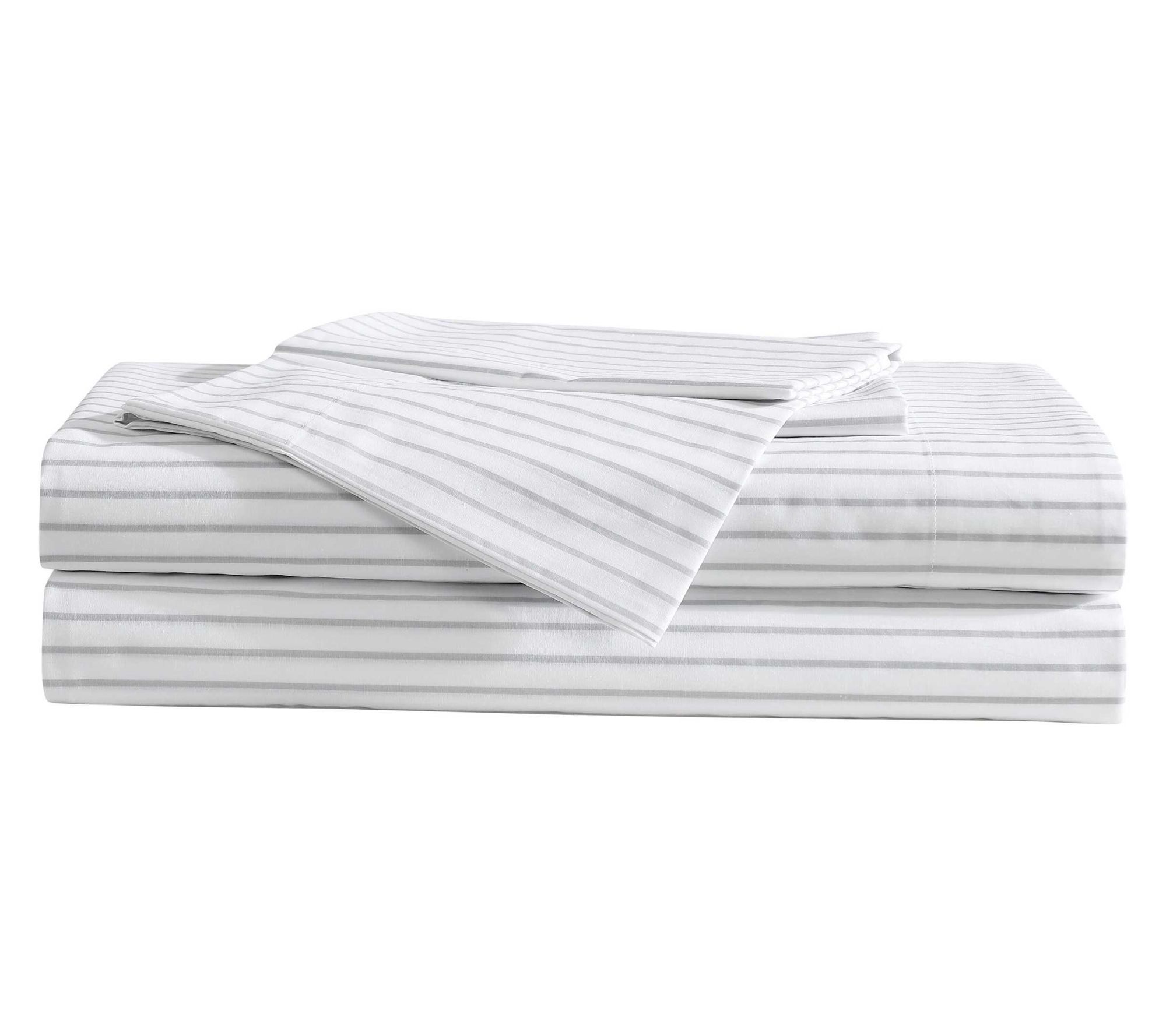 Eddie Bauer Arden Stripe Grey-White Queen SheetSet