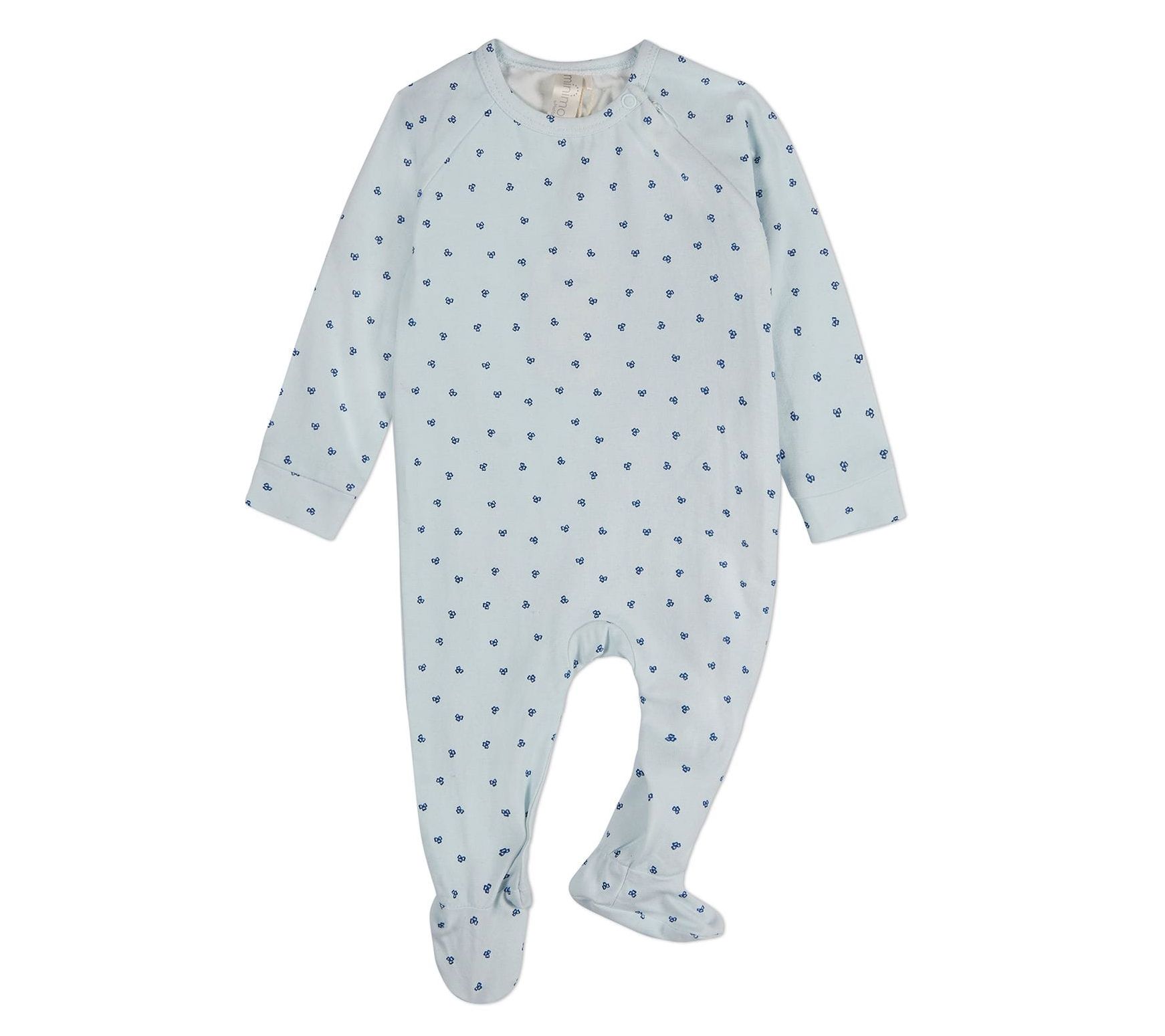 MiniMoi Baby Clover-Print Hidden Zip Footie