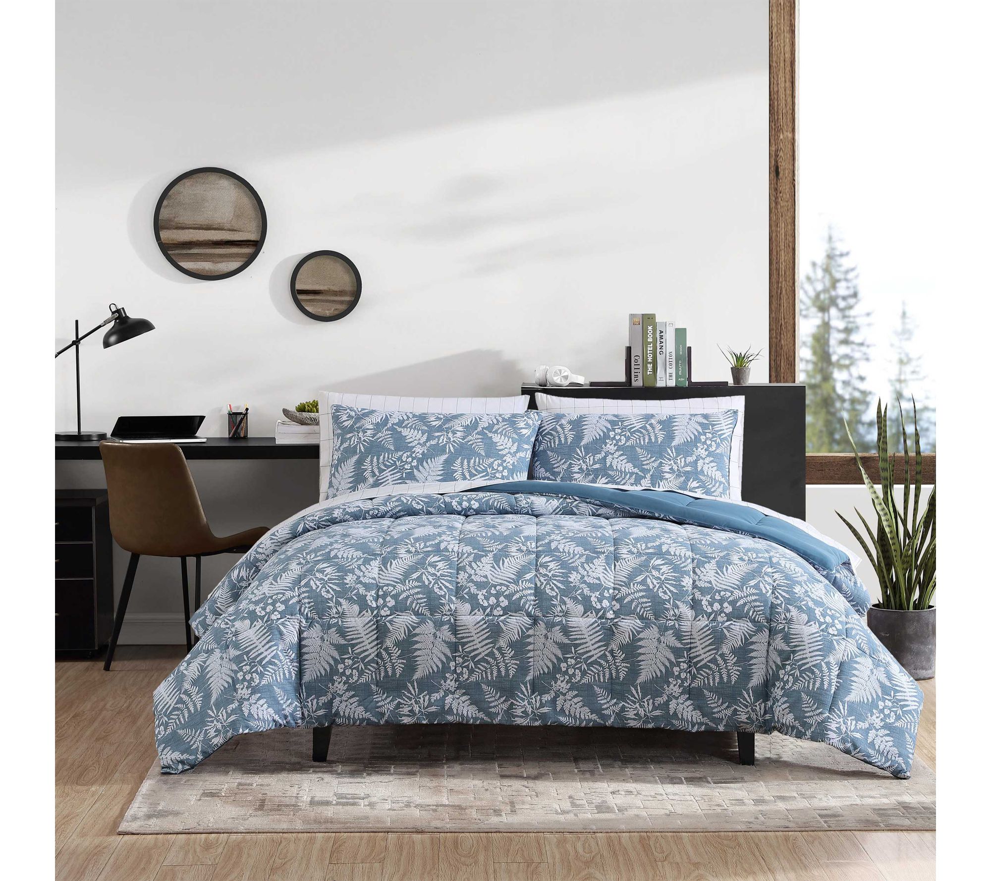 Eddie Bauer Fern Garden Blue Twin Comforter Set