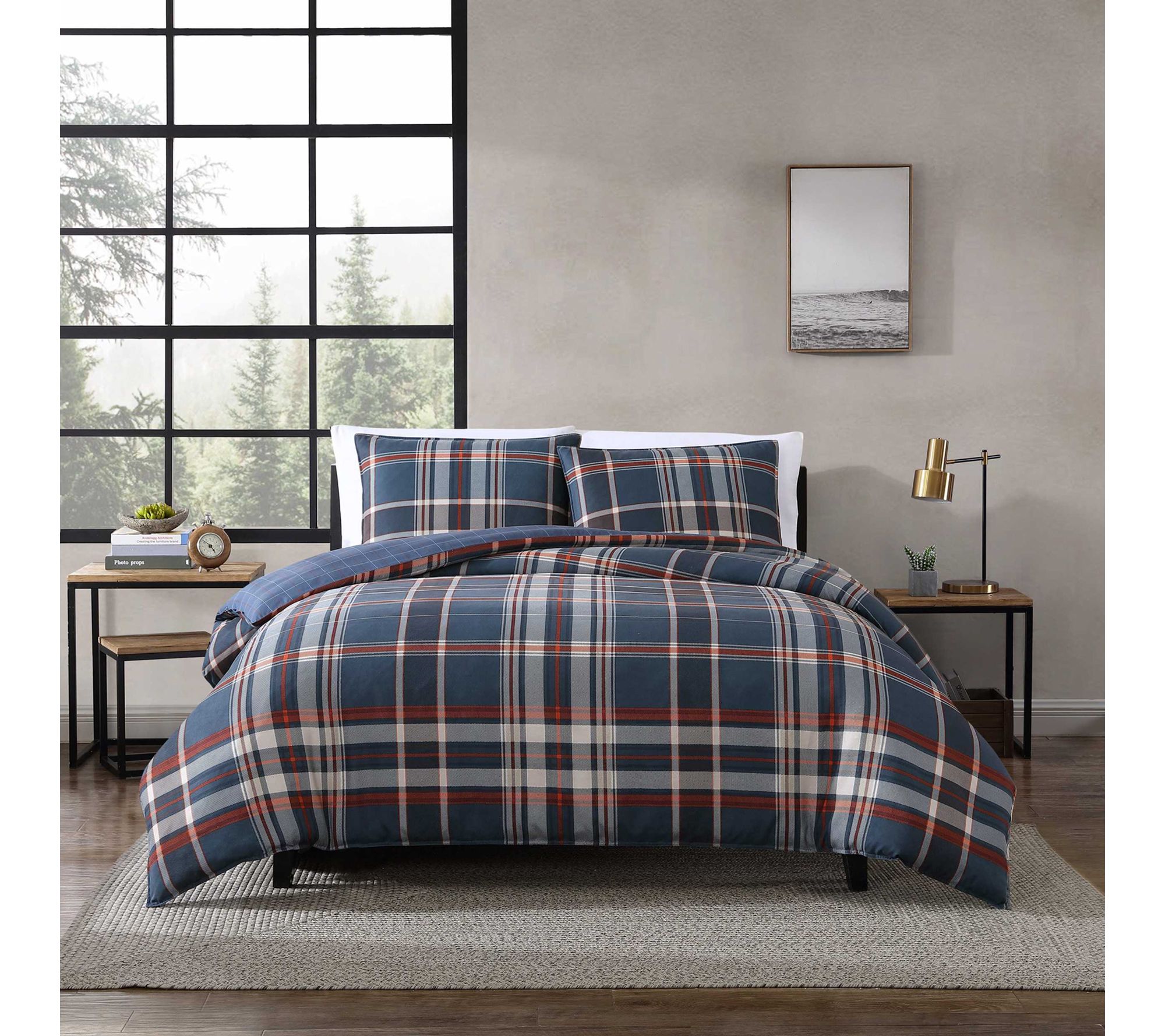 Eddie Bauer Shasta Lake Reversible Twin Duvet Cover Set