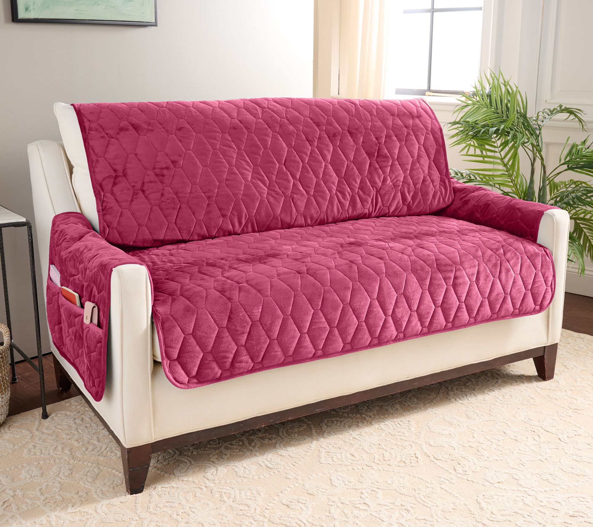"As Is" Home Reflections Micromink Pin-Sonic Loveseat Cover