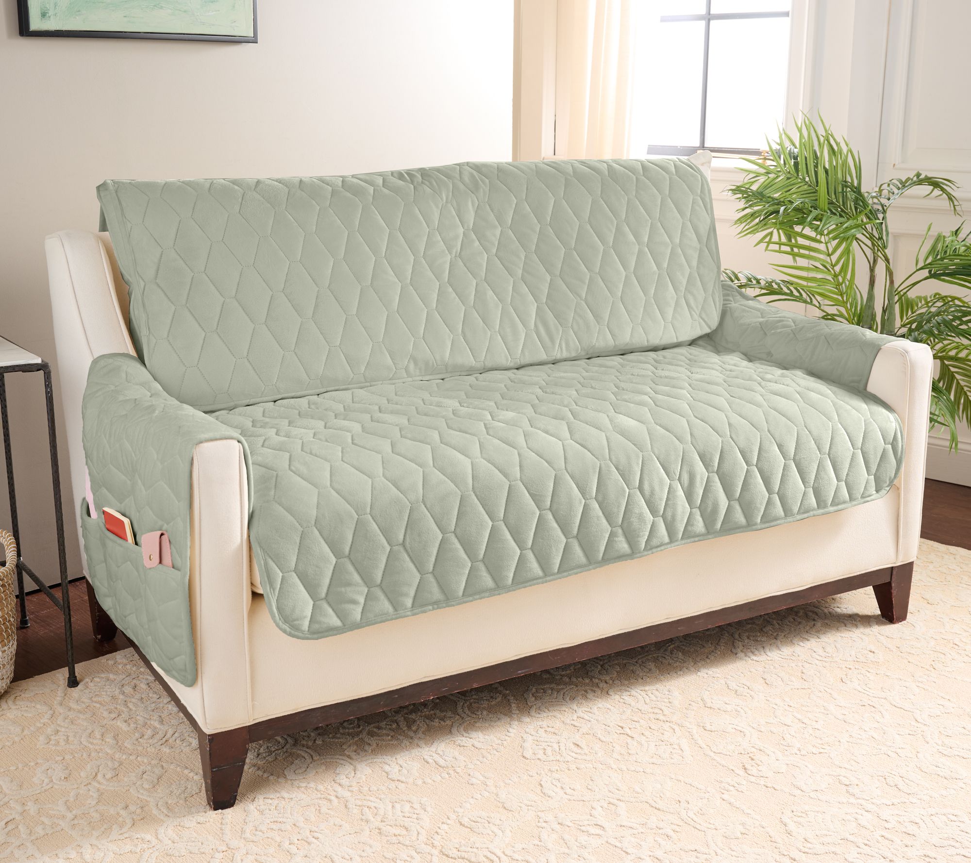 "As Is" Home Reflections Micromink Pin-Sonic Loveseat Cover