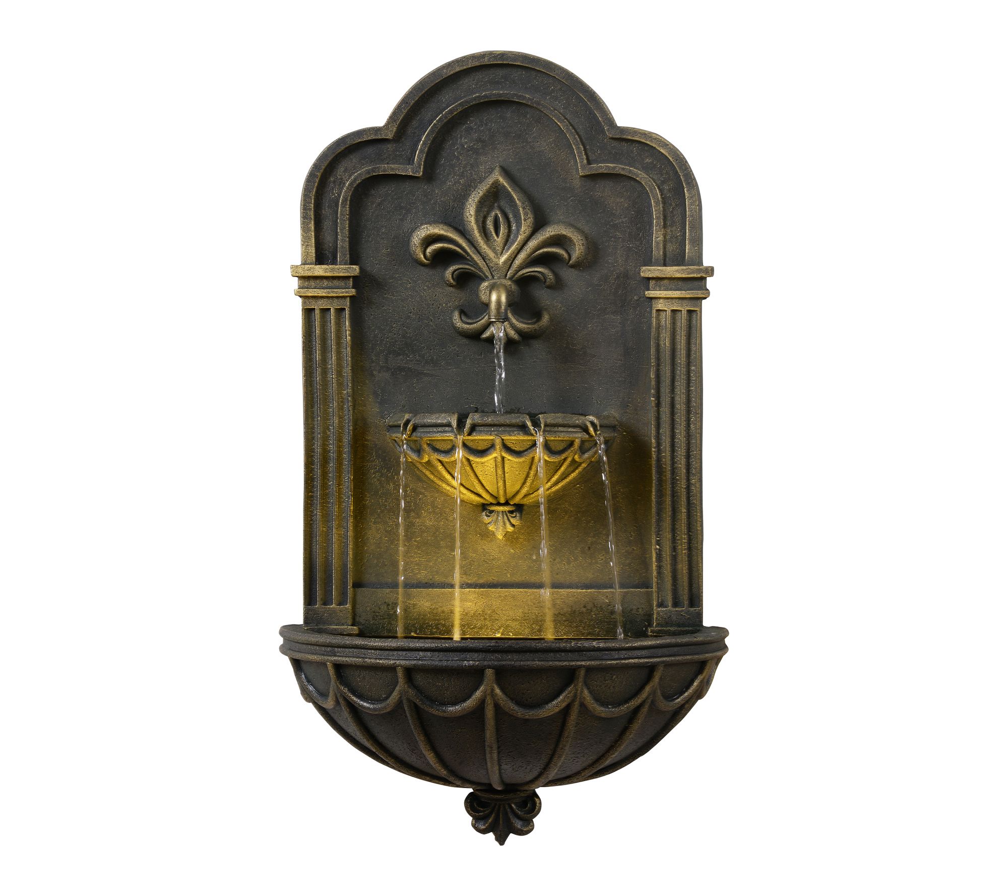 Teamson Home Outdoor 32" Two-tier Fleur-de-lisWall Fountain