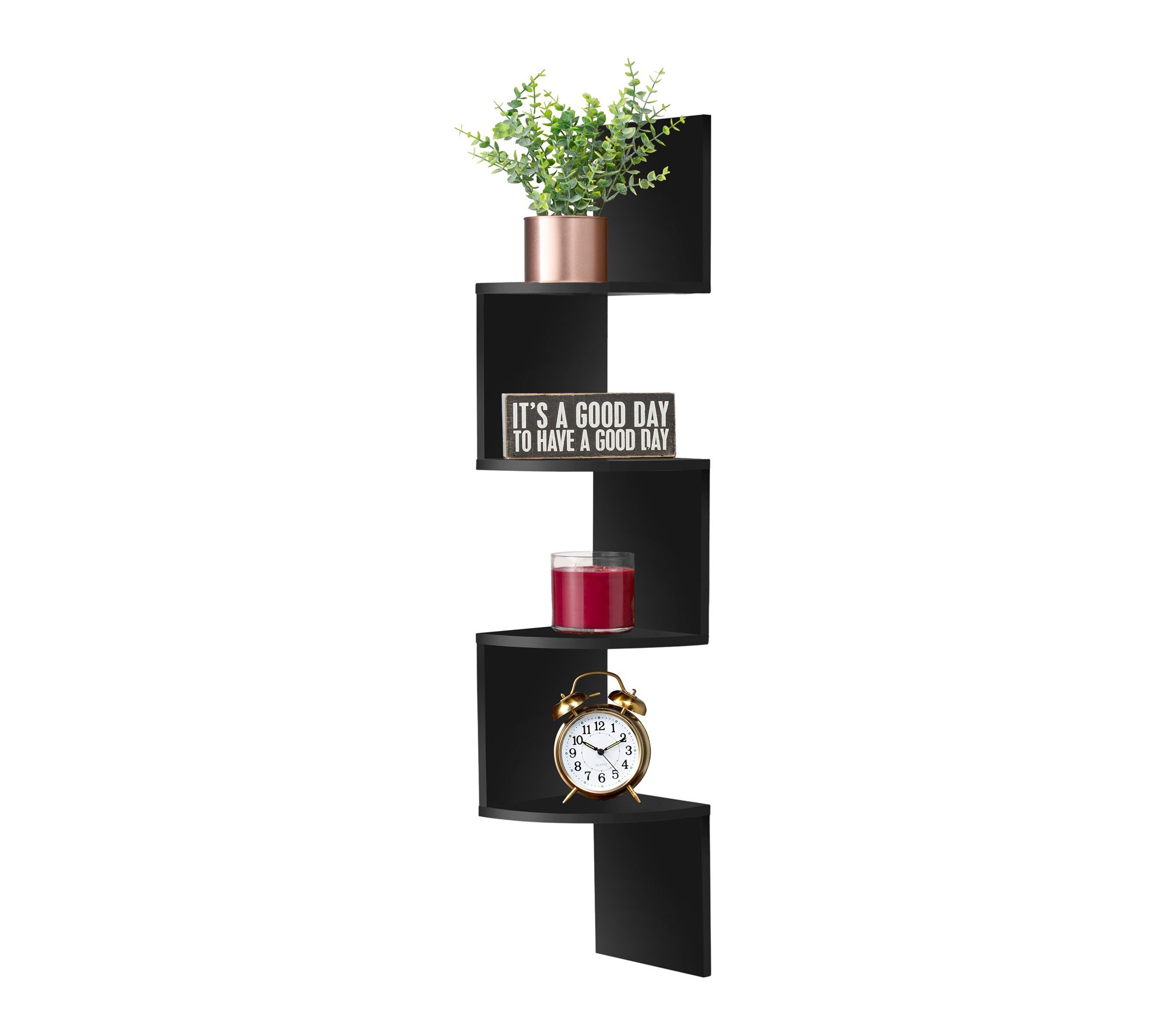  Sorbus 5-Tier Zig Zag Geometric Corner Wall Book Shelf Unit