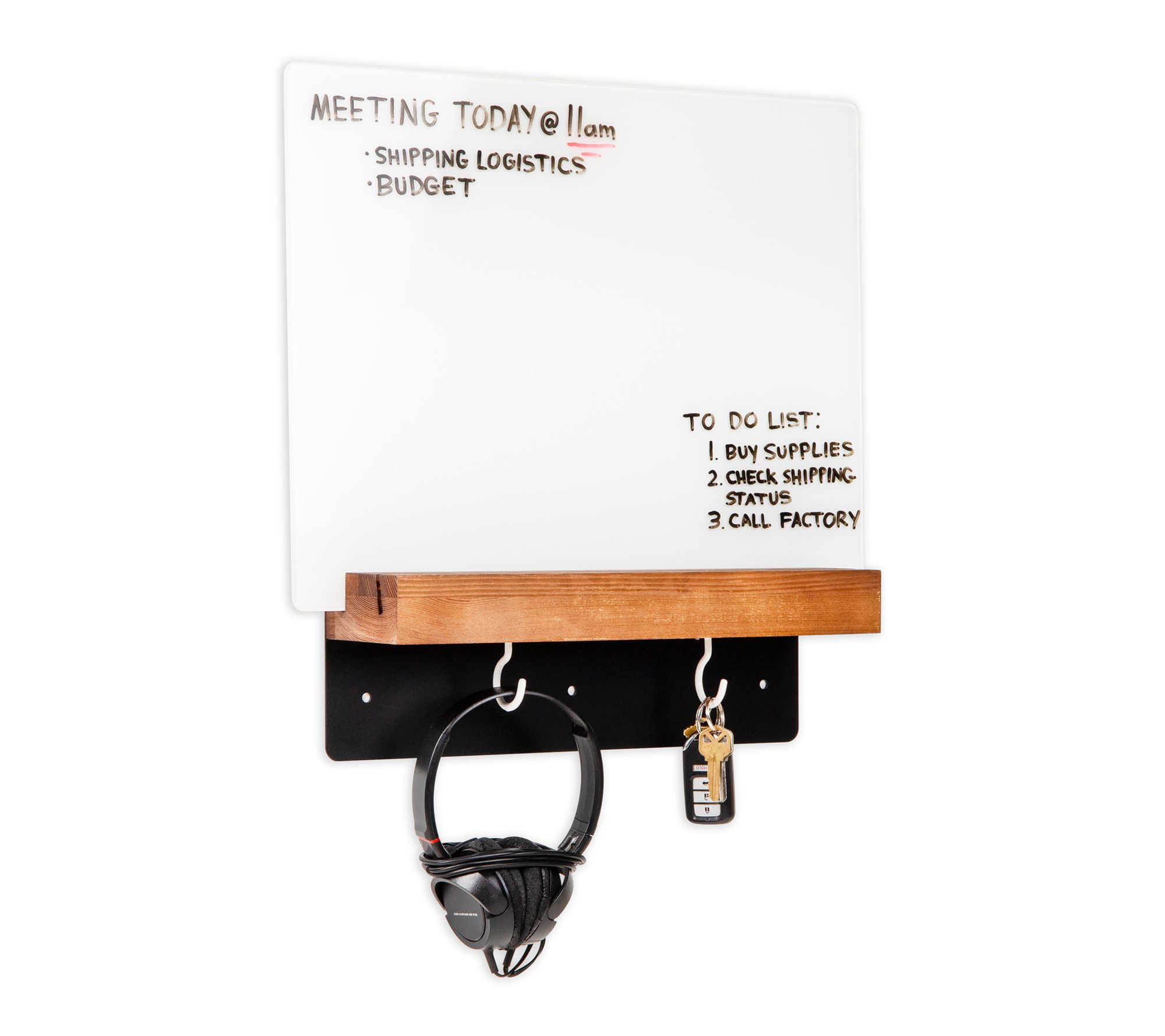 Mind Reader Whiteboard Message Center, Glass Dry Erase Board