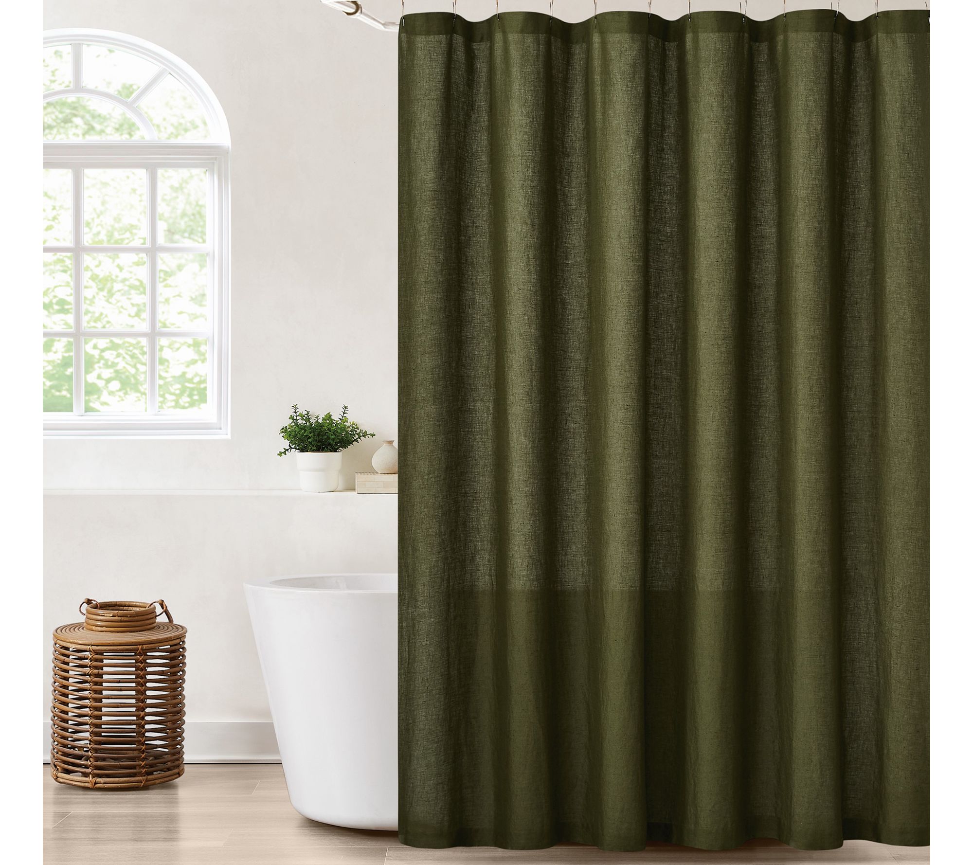 Brooklyn Loom Flax Linen Shower Curtain