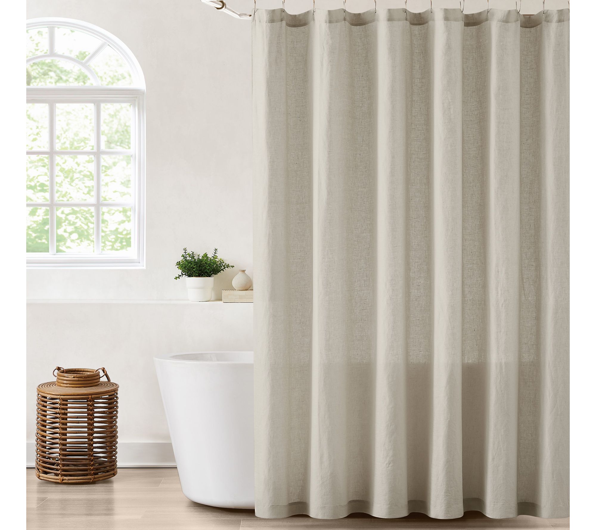 Brooklyn Loom Flax Linen Shower Curtain
