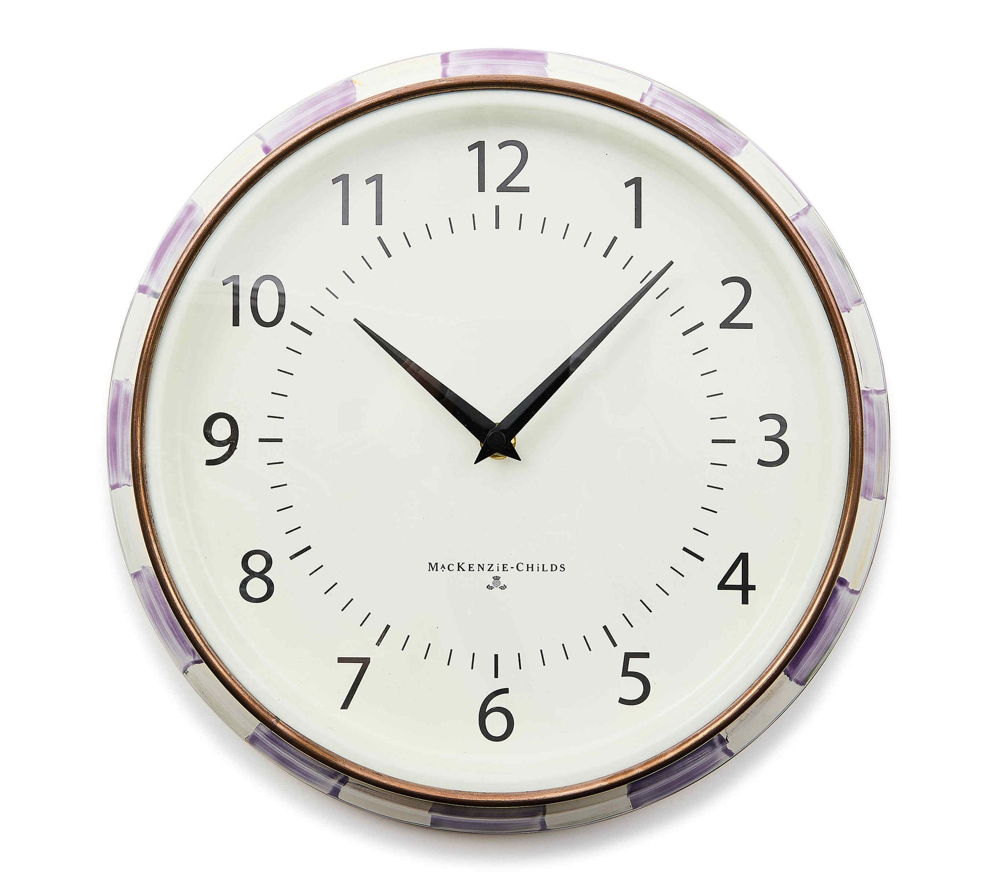 MacKenzie-Childs Violet Check School Wall Clock