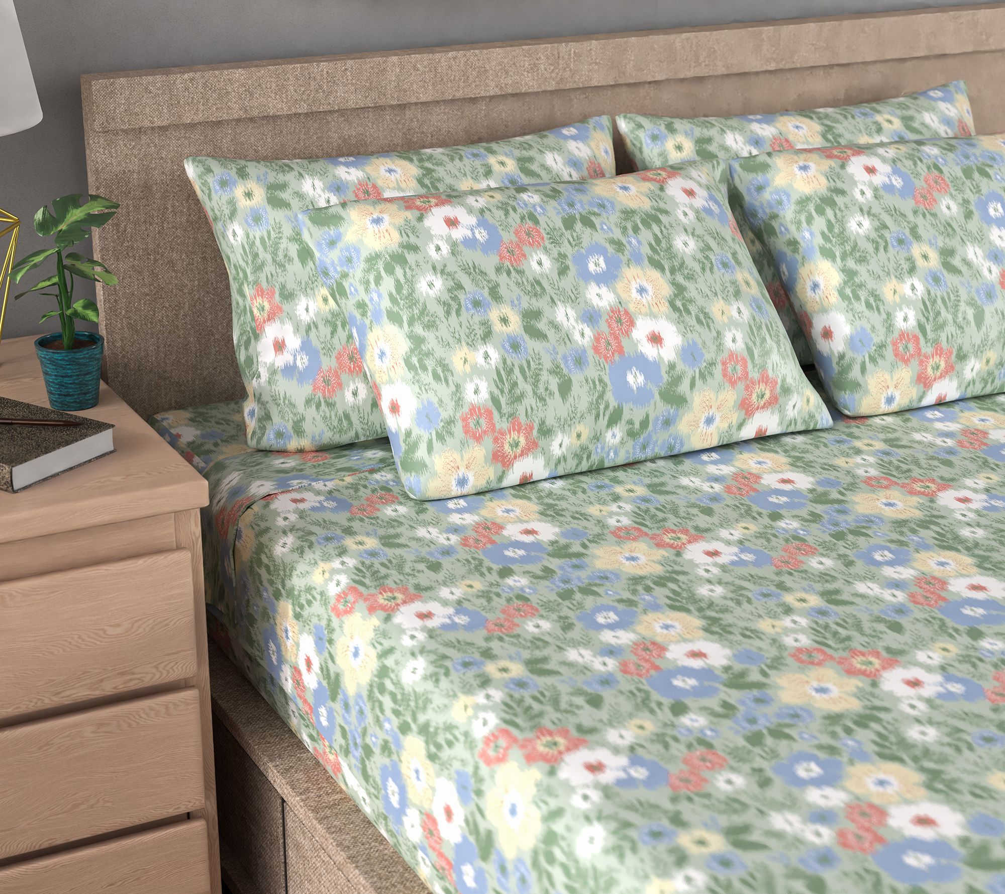 "As Is" Home Reflections 800TC Triblend Sheet Set with Extra Cases