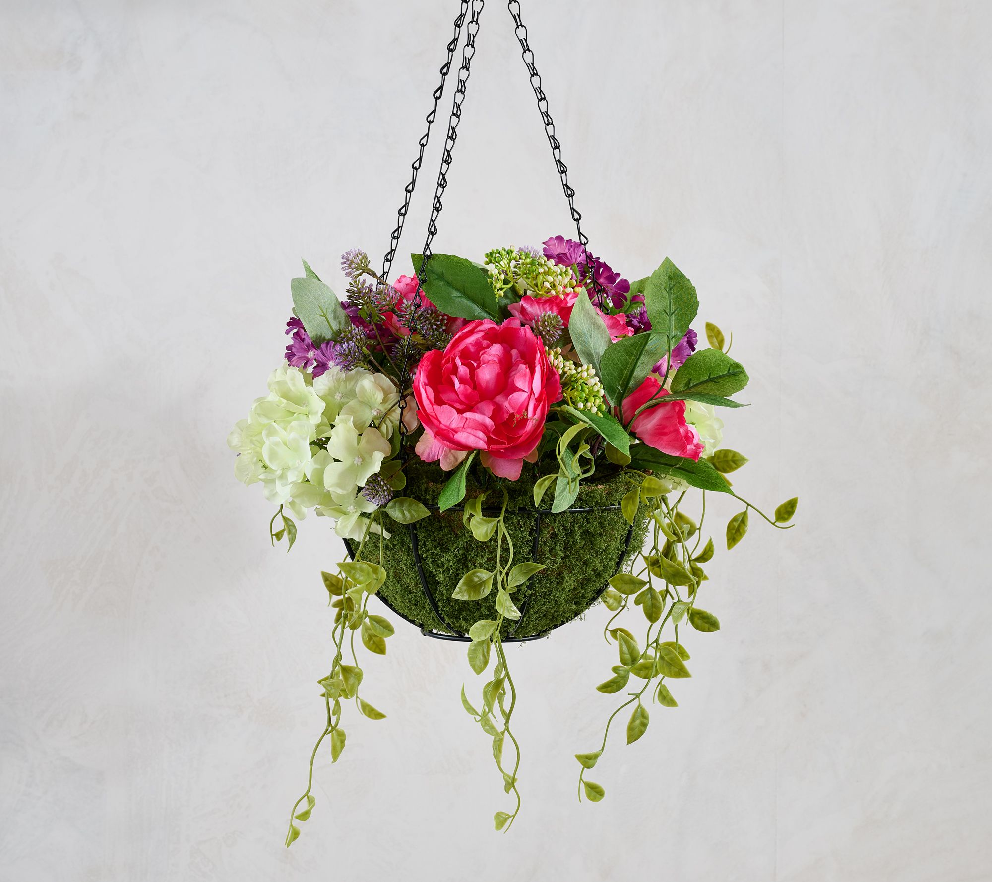 "As Is" Wicker Park 16" Mixed Floral Cascading Hanging Basket