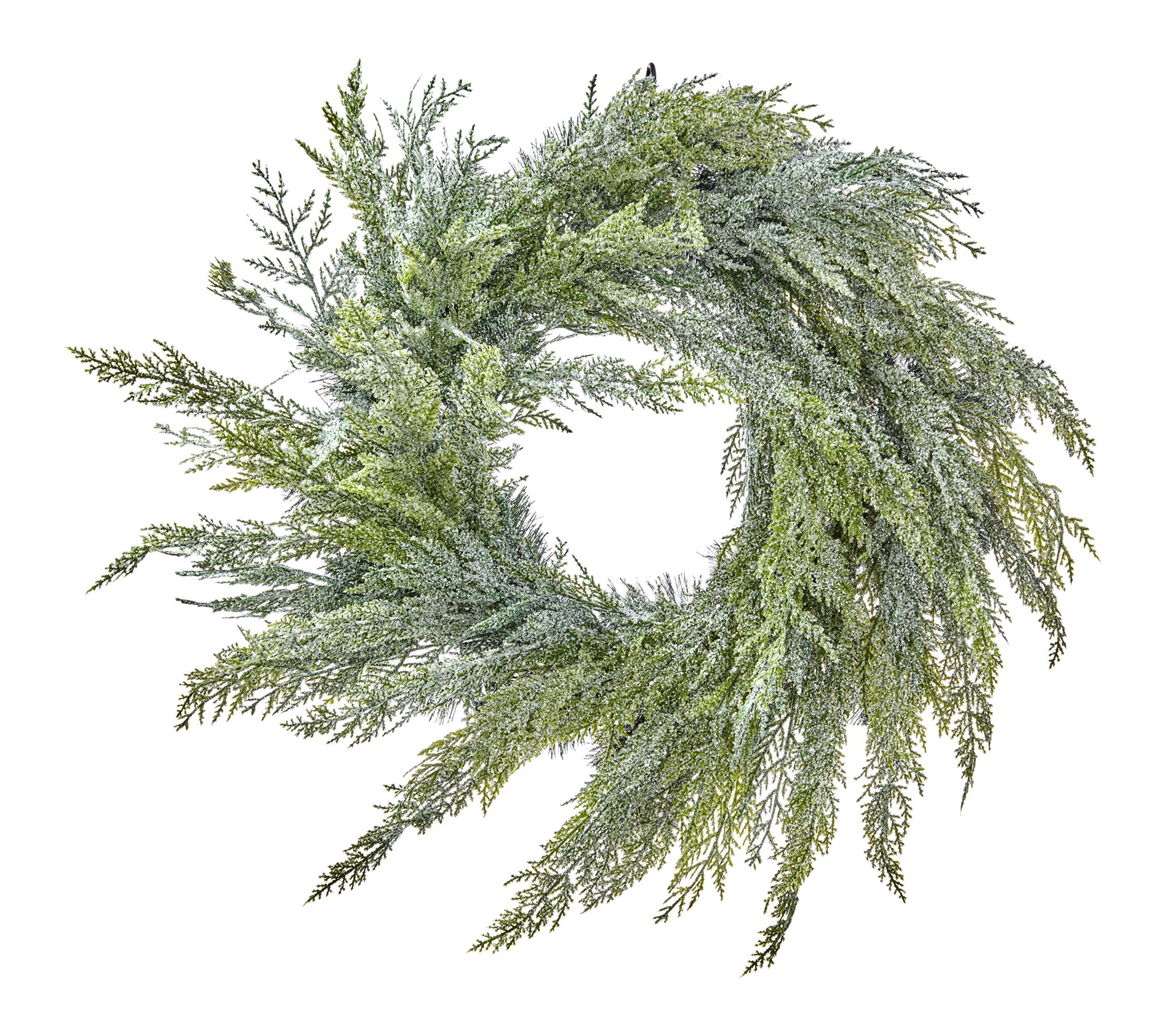 26" Iced Cedar Wreath by Valerie