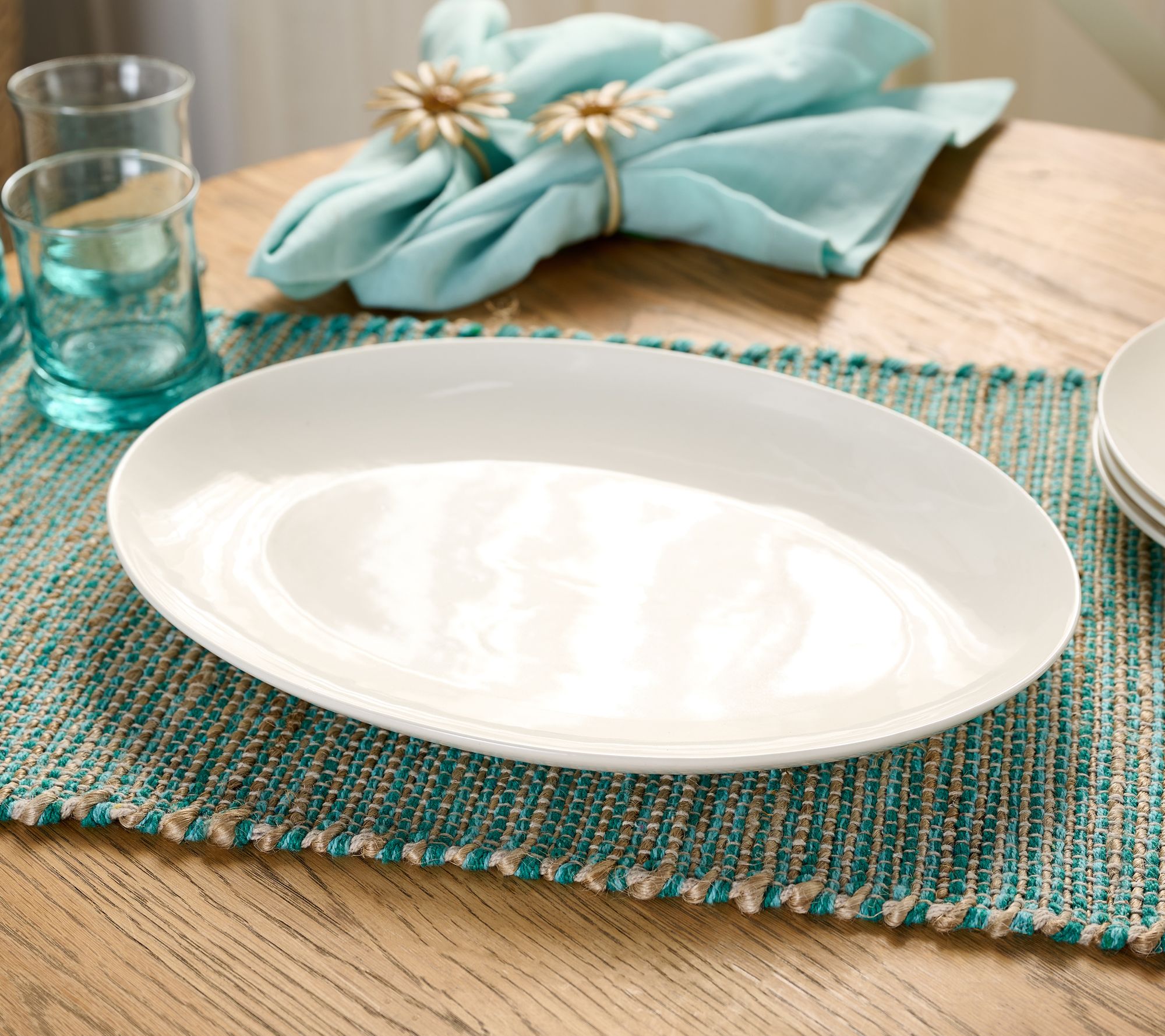 "As Is" Home Reflections 14"x10.5" Oval Porcelain Serving Platter