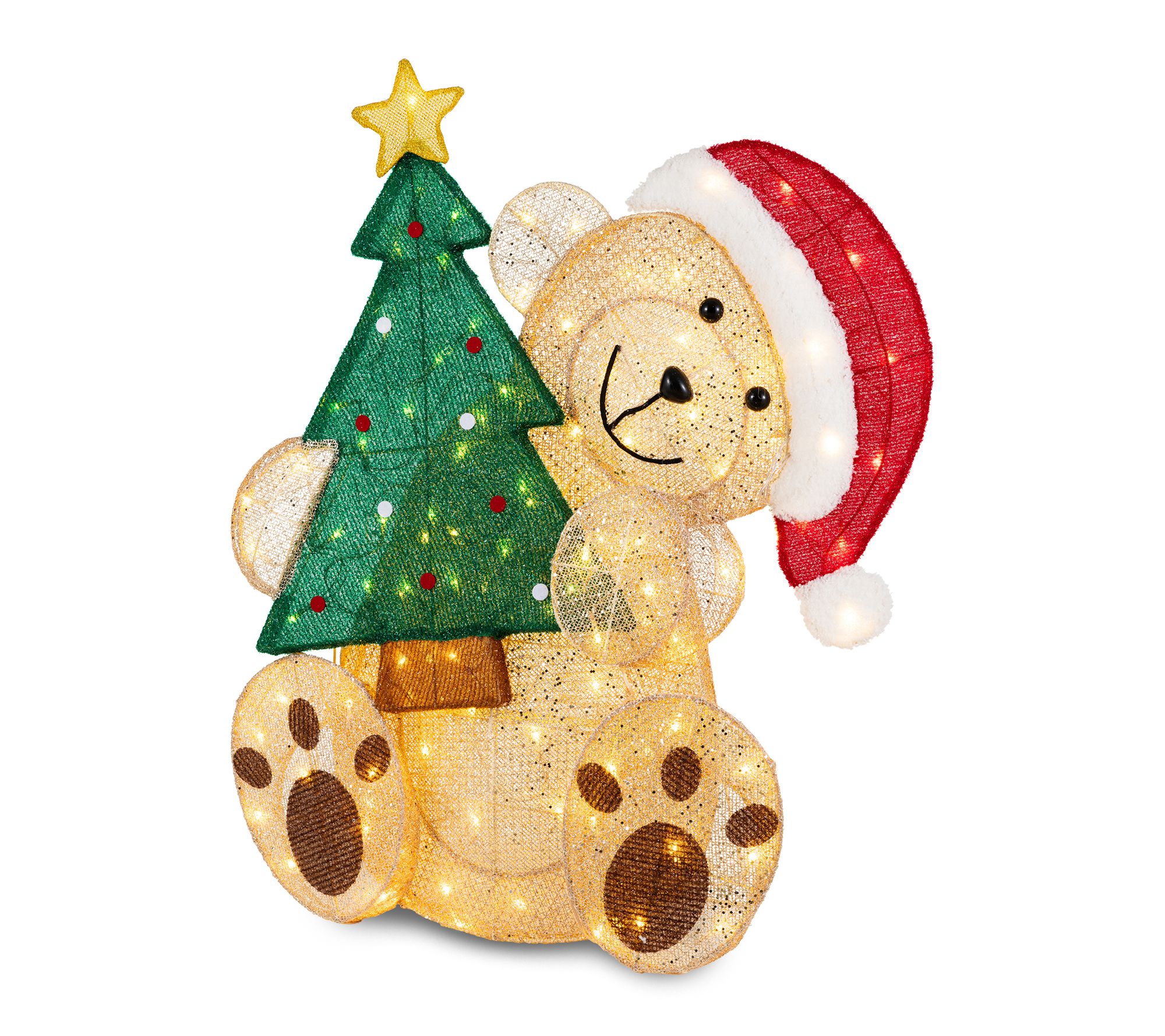 Glitzhome 34.25"H 3D Christmas Glittered Fabric Greeting