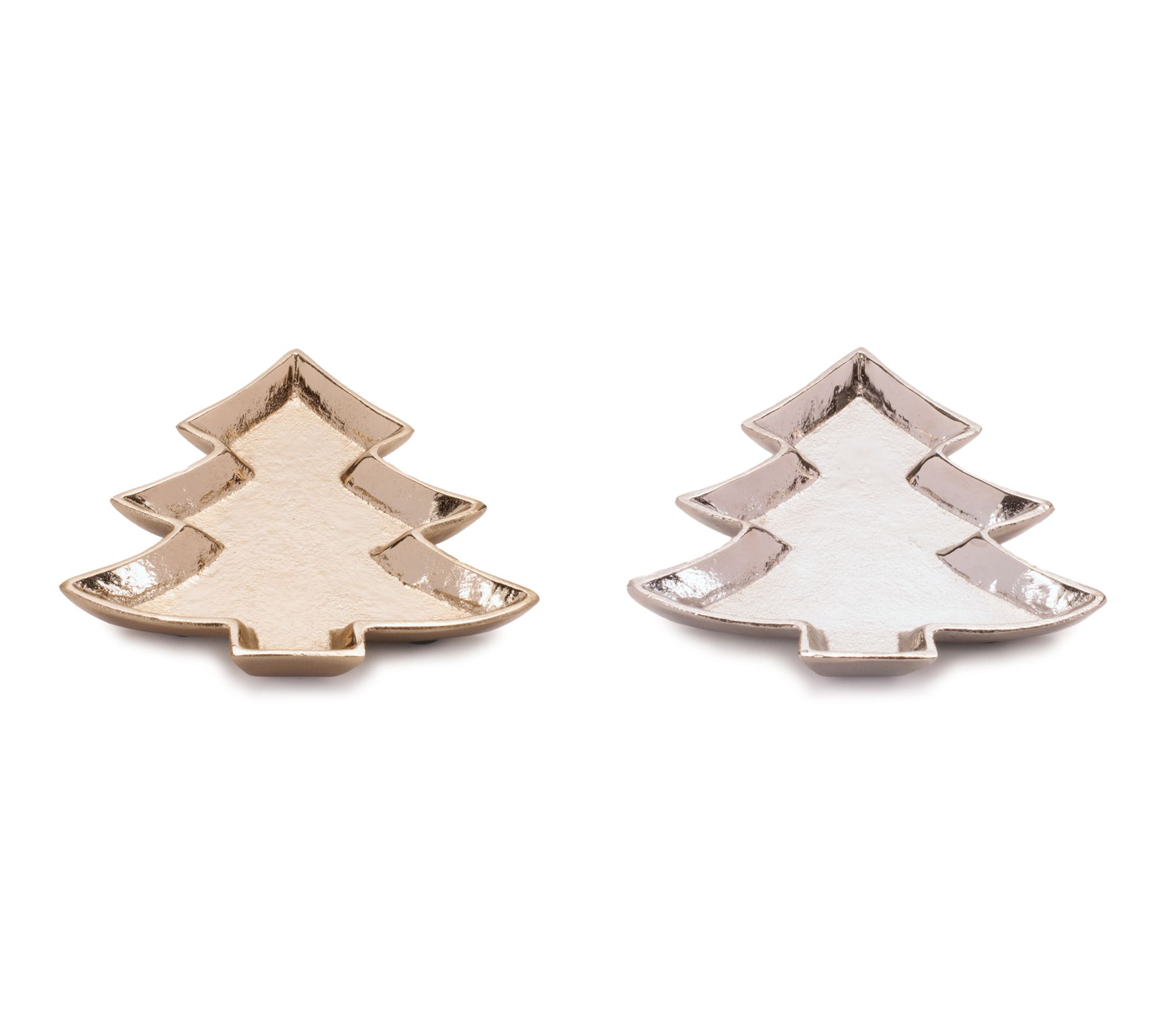 Melrose Metal Pine Tree Trinket Tray (Set of 2)
