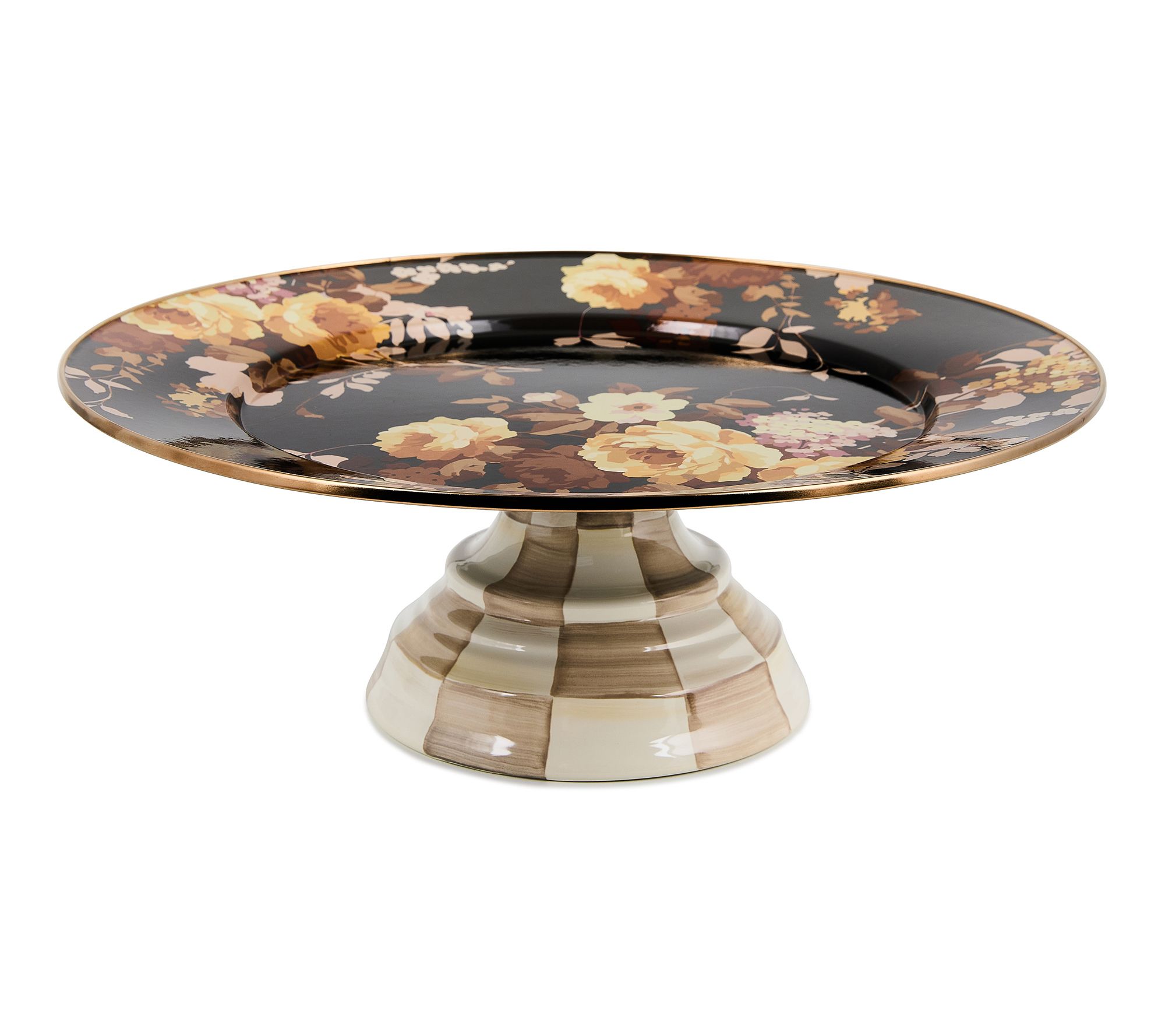MacKenzie- Childs Wild Rose Large Pedestal Platter