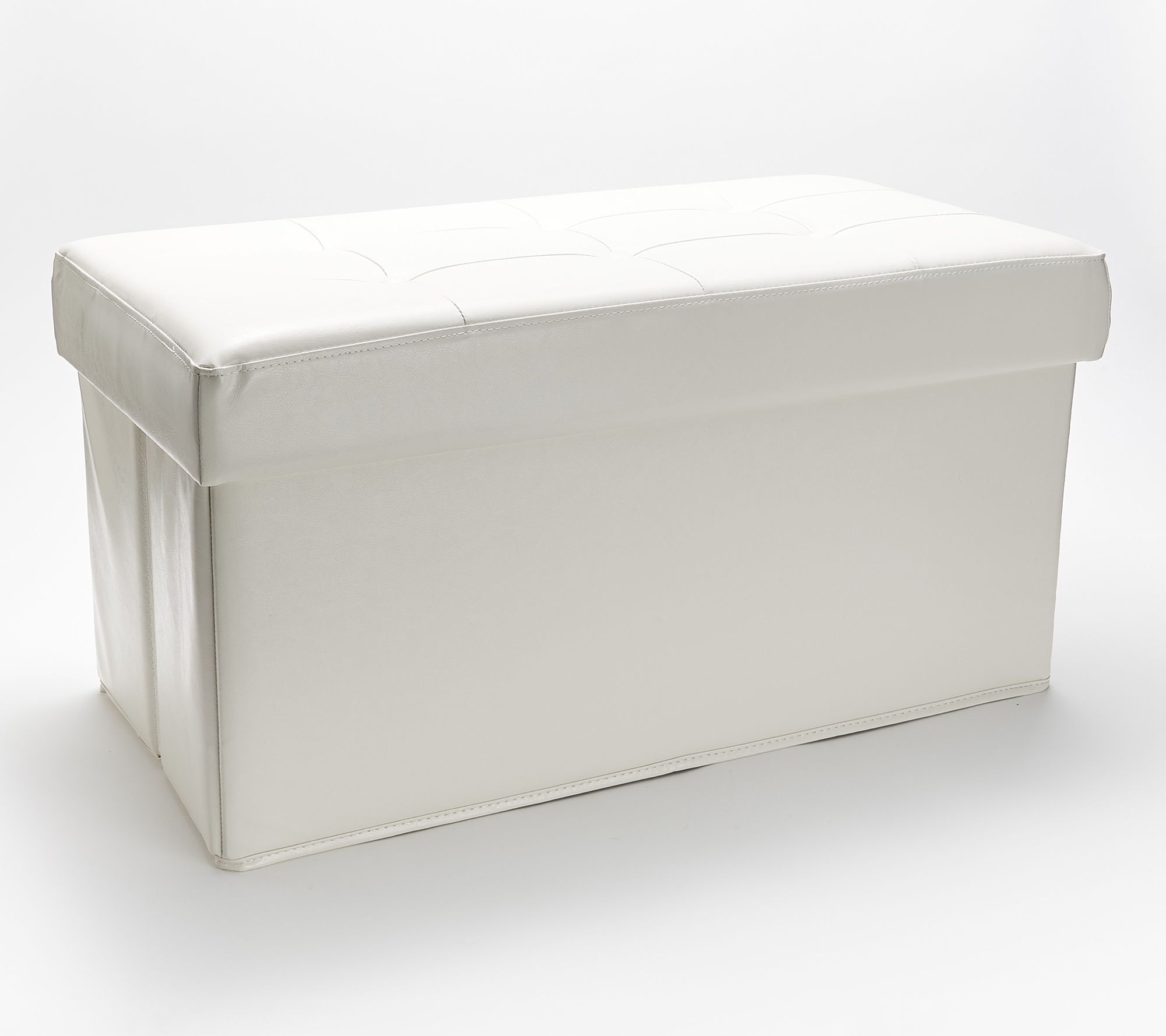 Faux Leather Tufted Collapsible Bench w/ Tray by Valerie