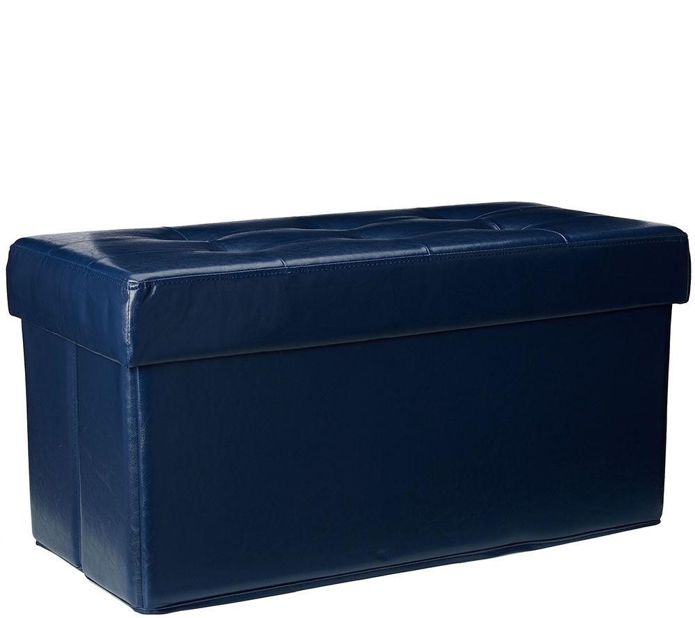 Faux Leather Tufted Collapsible Bench w/ Tray by Valerie