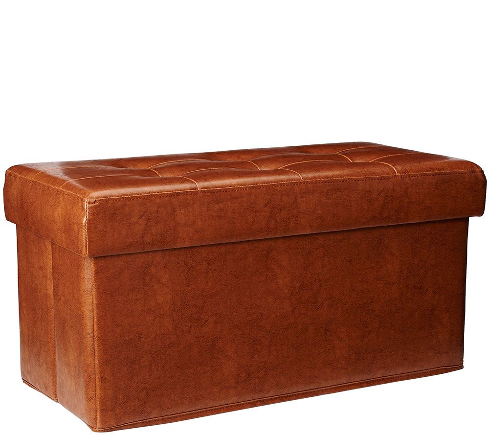 Faux Leather Tufted Collapsible Bench w/ Tray by Valerie