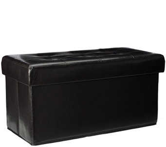 Faux Leather Tufted Collapsible Bench w/ Tray by Valerie - H206991