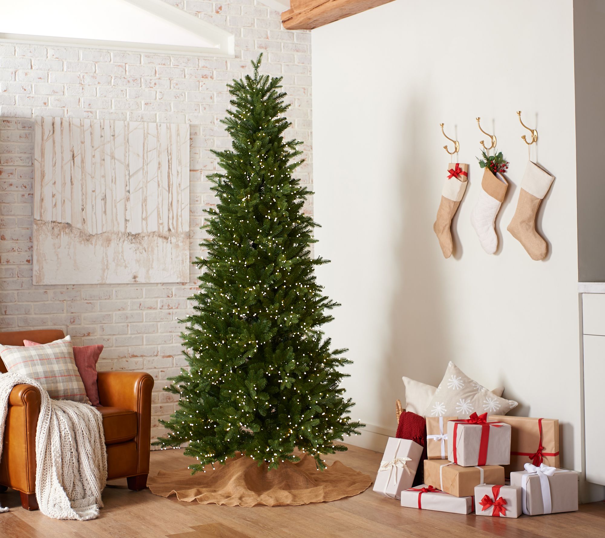 Santas Best 75 Wrgb Alberta Spruce Starry Light Christmas Tree Qvccom