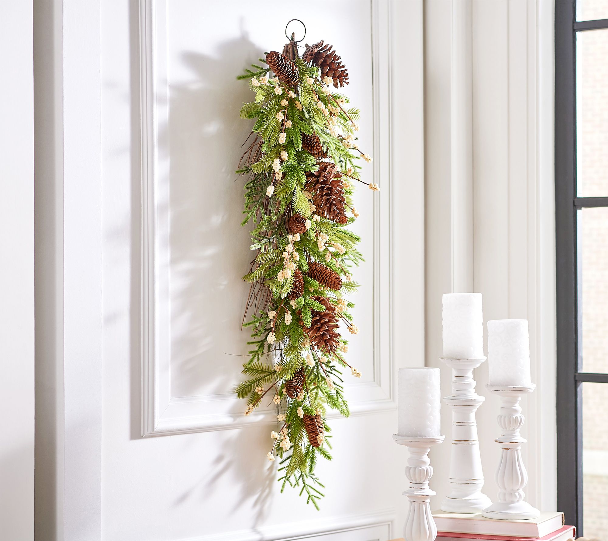 (QVC) Wicker Park Indoor/Outdoor Front Door Greenery