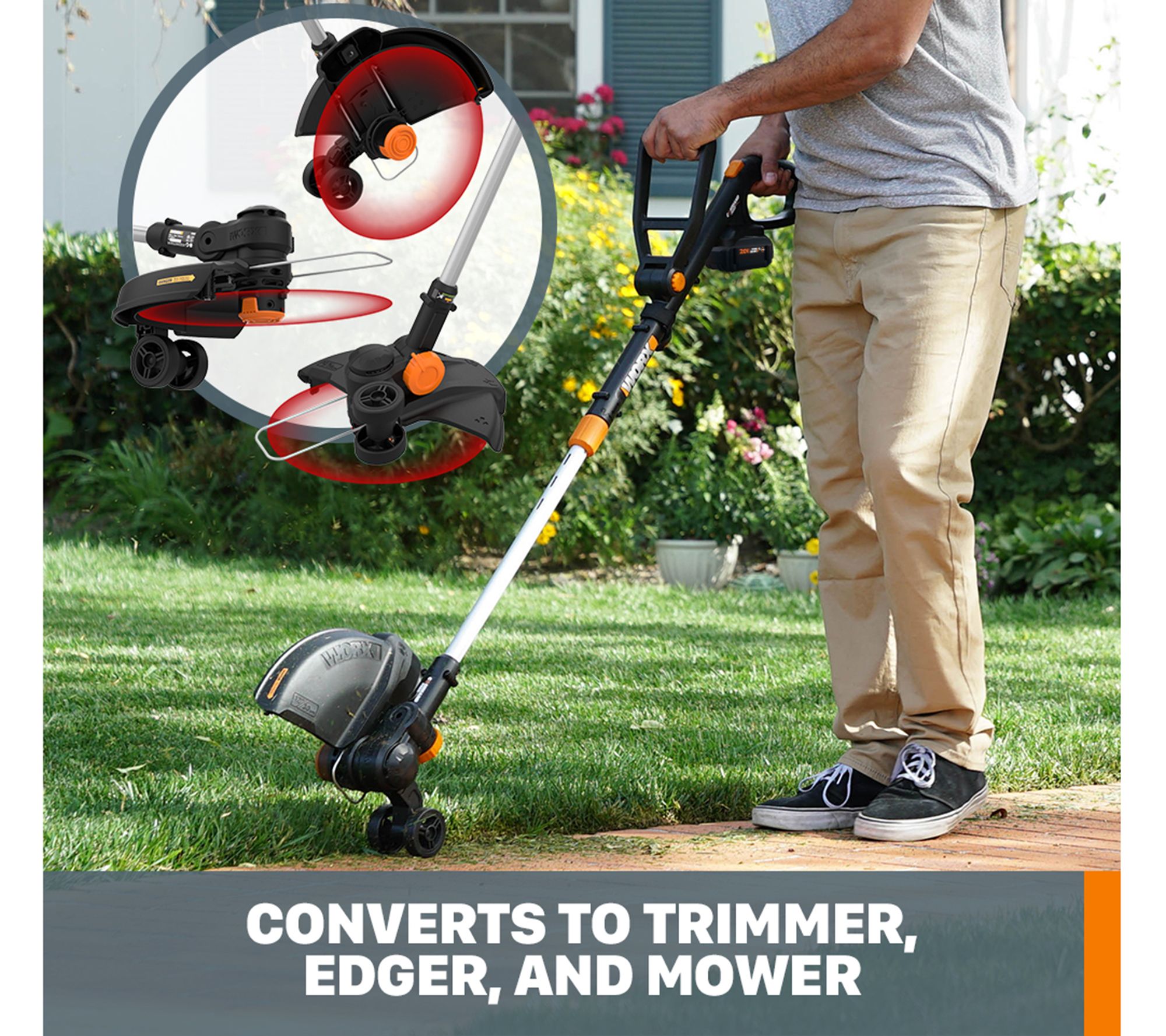 WORX POWER SHARE 20V 12 in. 4 Ah String Trimmer Edger QVC