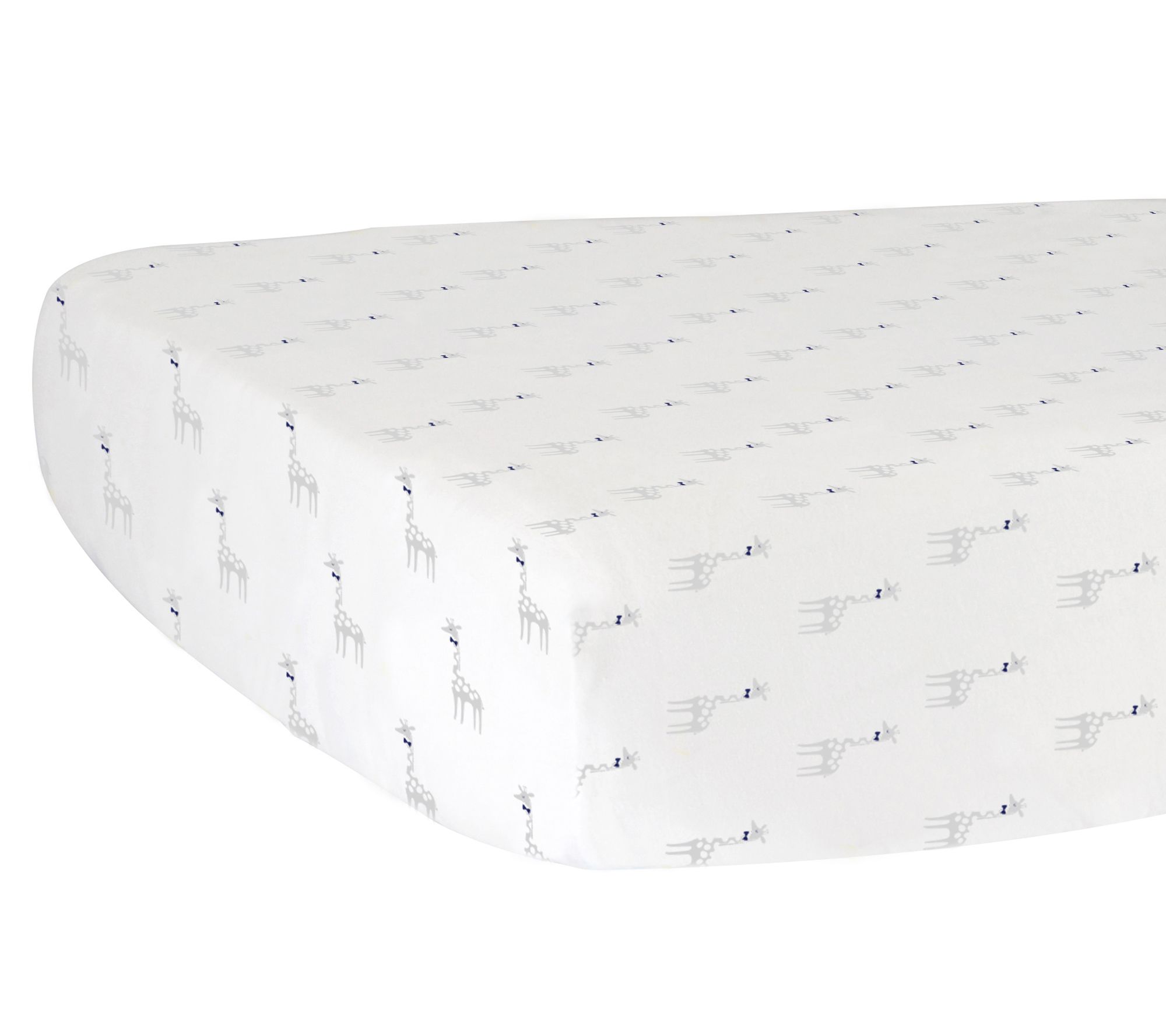 Hello Spud Gray Giraffe Fitted Crib Sheet